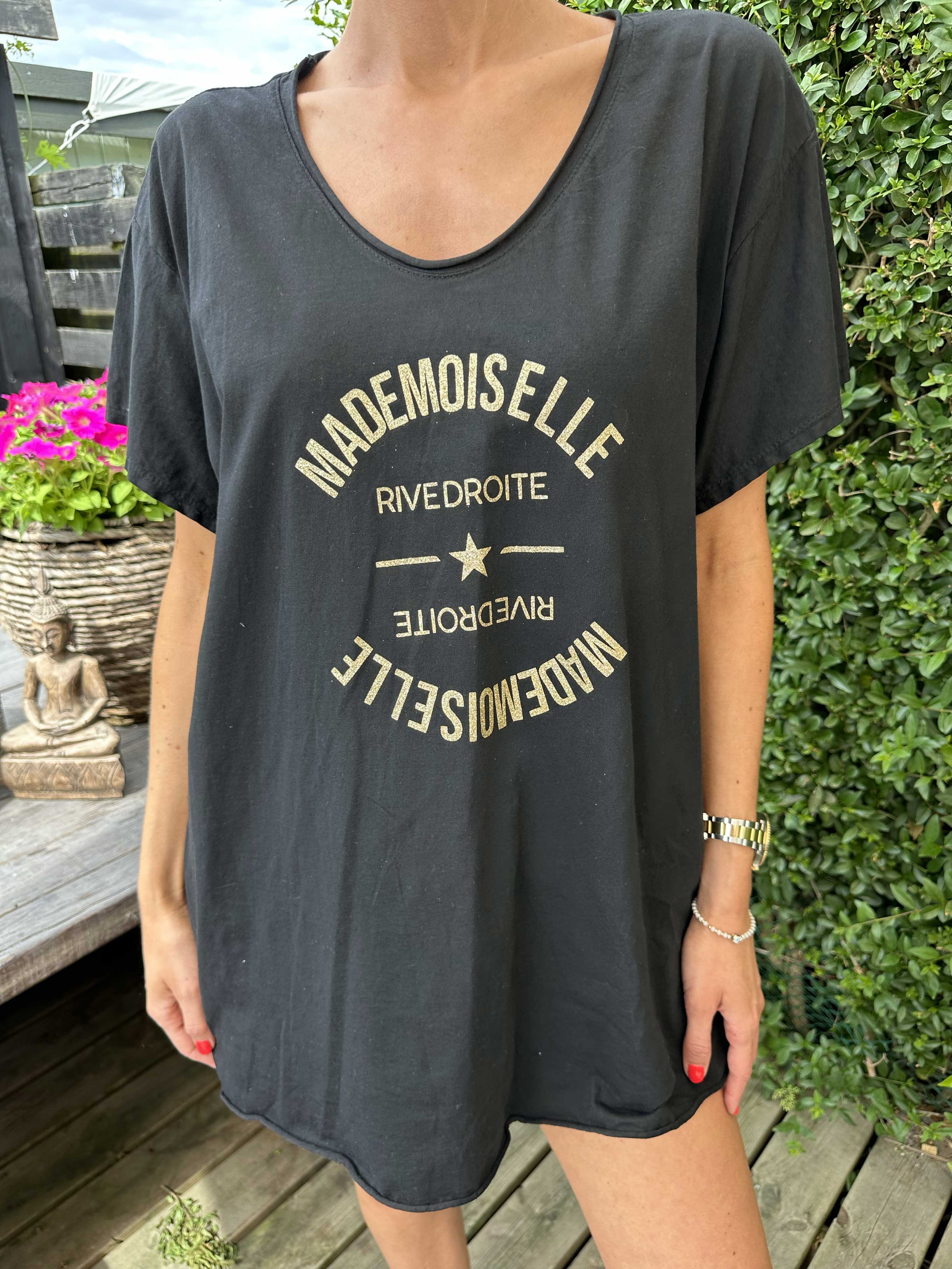 Bella - T-shirt med guld tekst foran