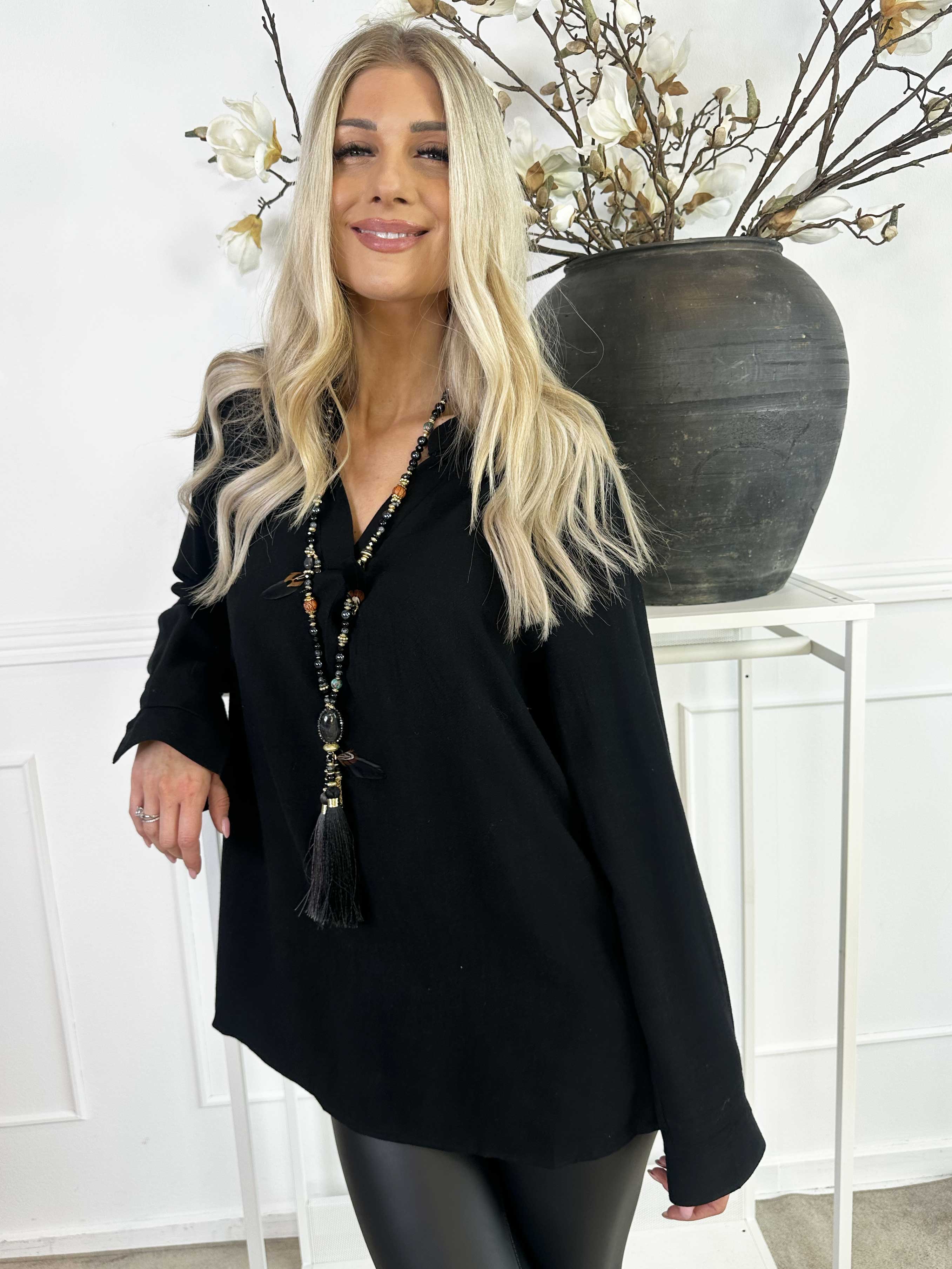 Benna - Ensfarvet tunika lavet i blød viskose