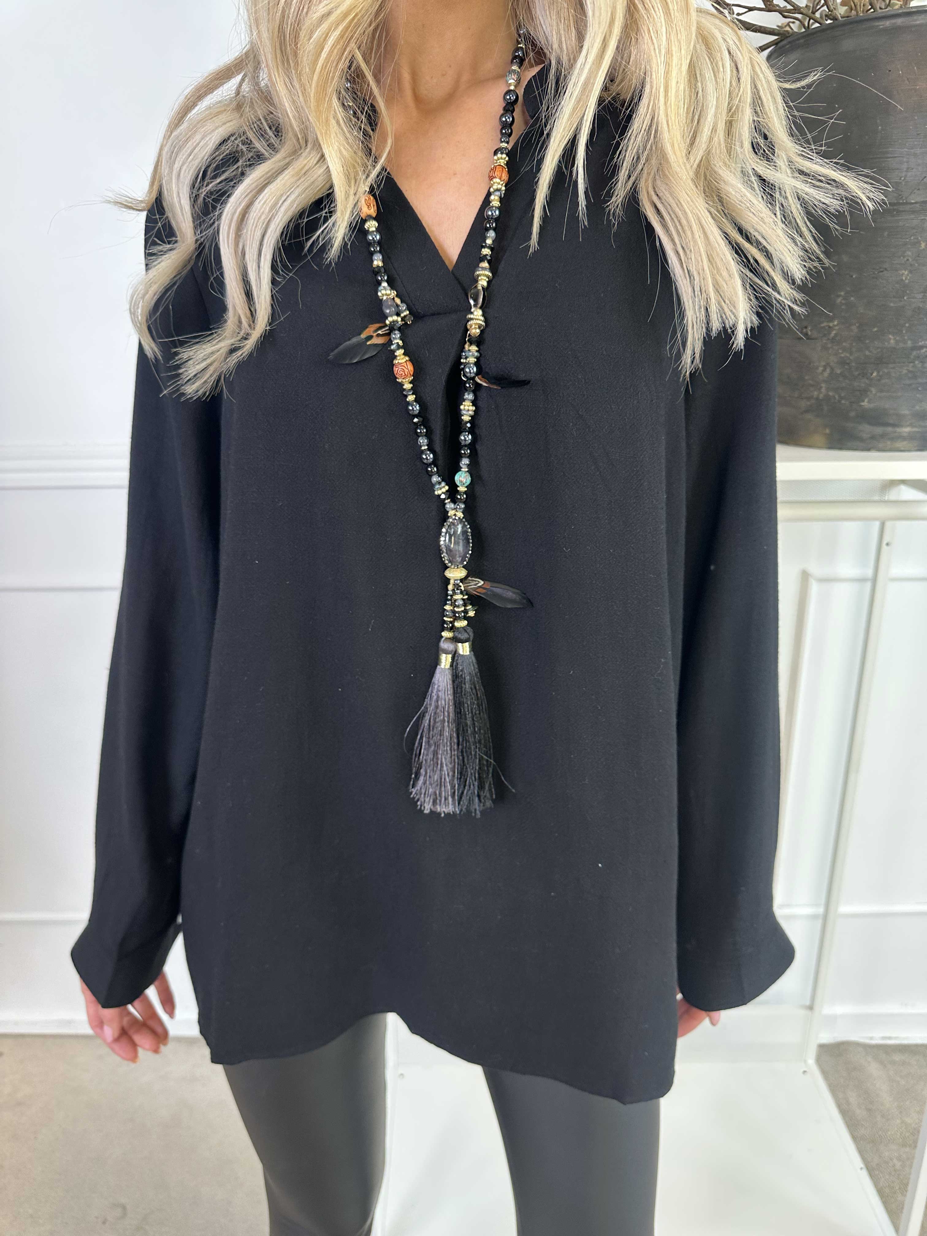 Benna - Ensfarvet tunika lavet i blød viskose