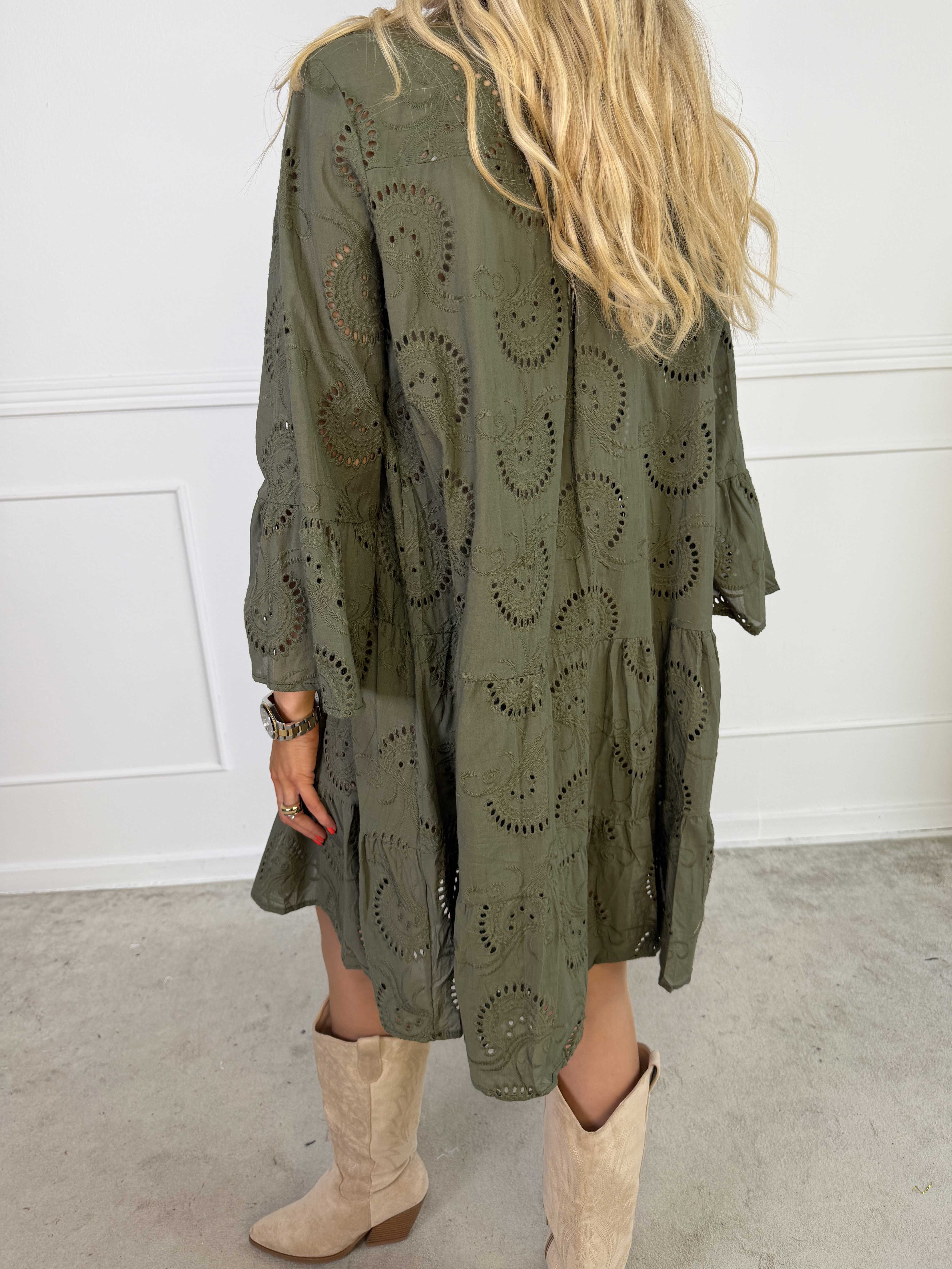 Benti - Tunikakjole i viskose med broderie anglaise