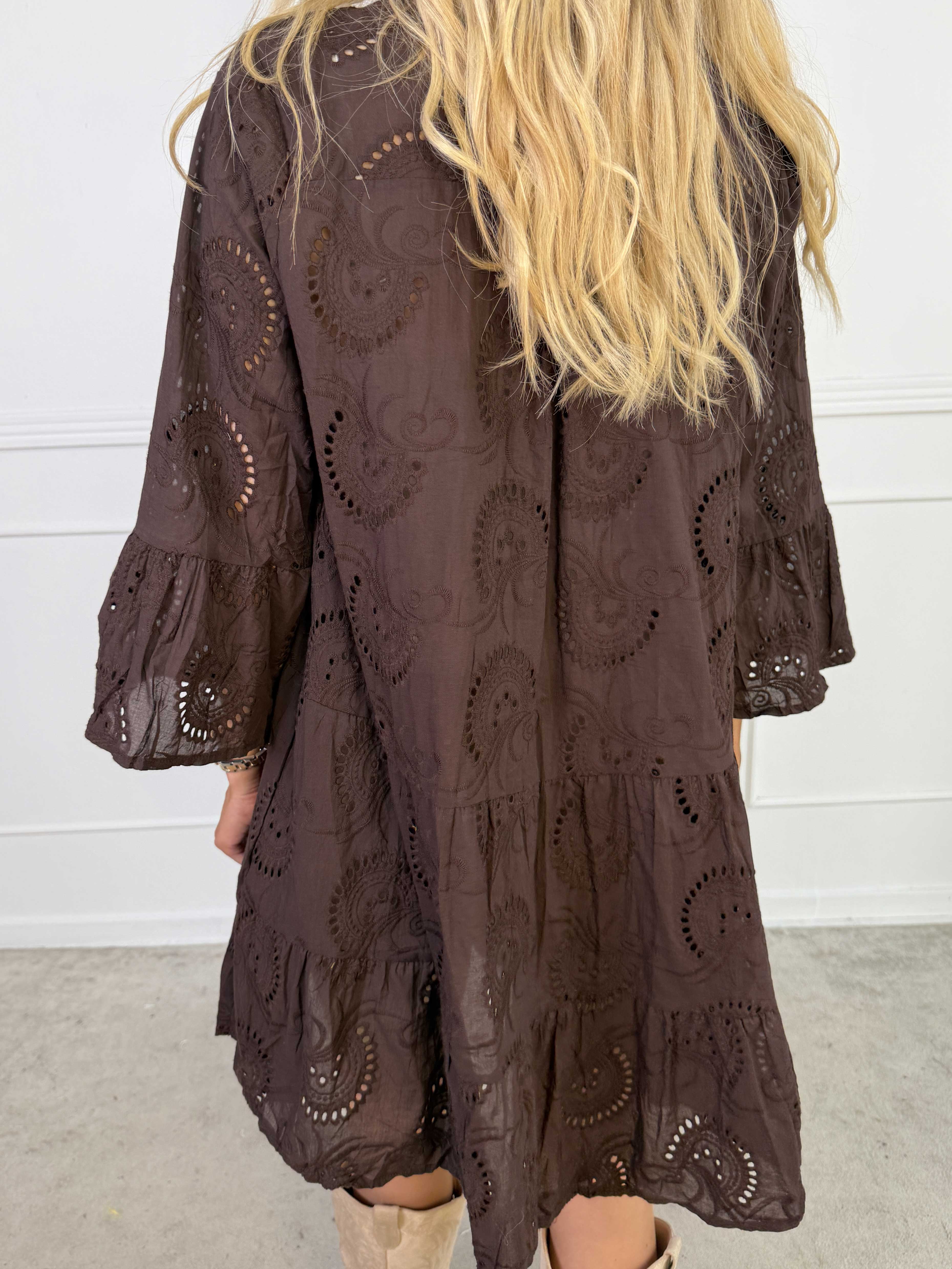 Benti - Tunikakjole i viskose med broderie anglaise