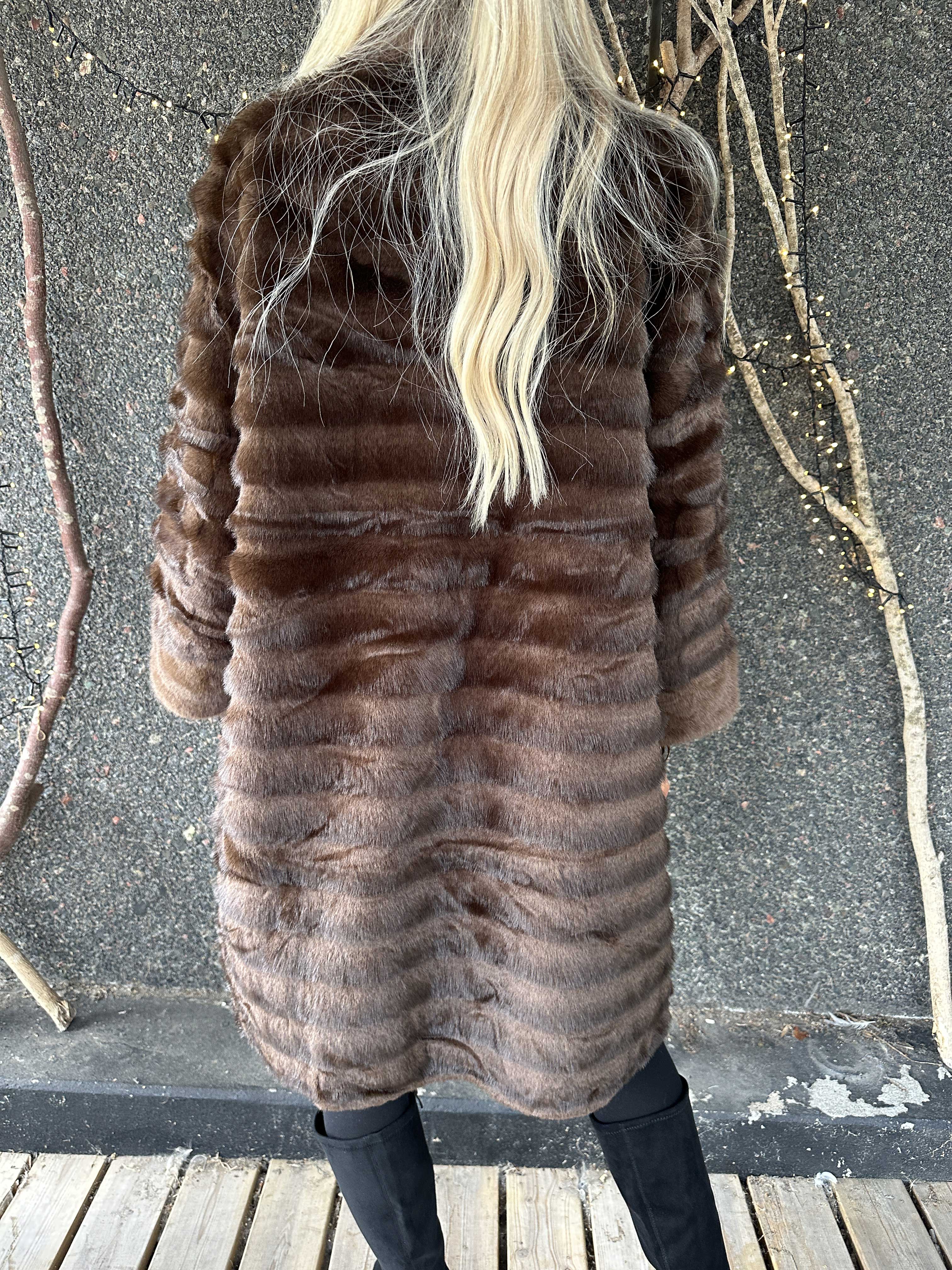 Beverly - Brun faux fur frakke