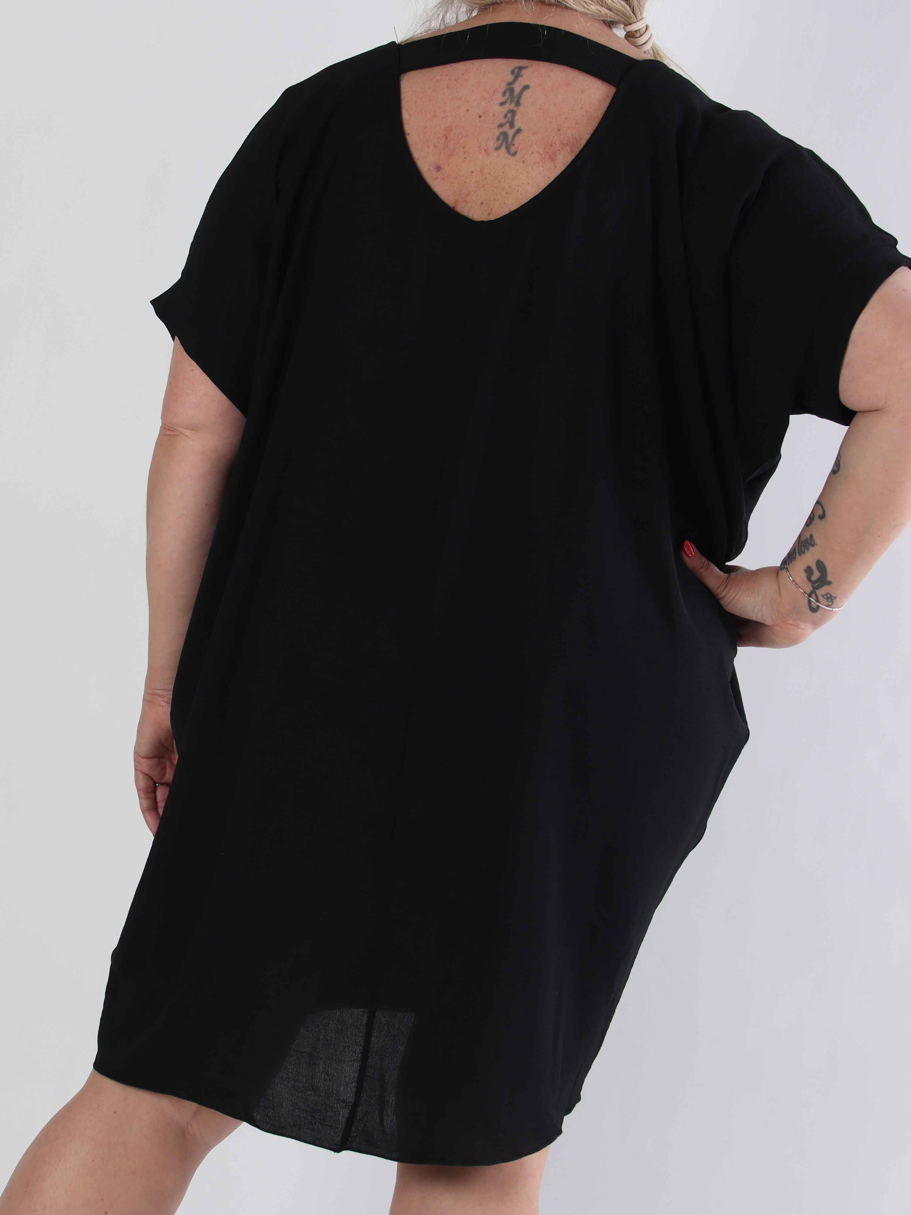 Bine - Sød plus size kjole i løs pasform med guld print på brystet