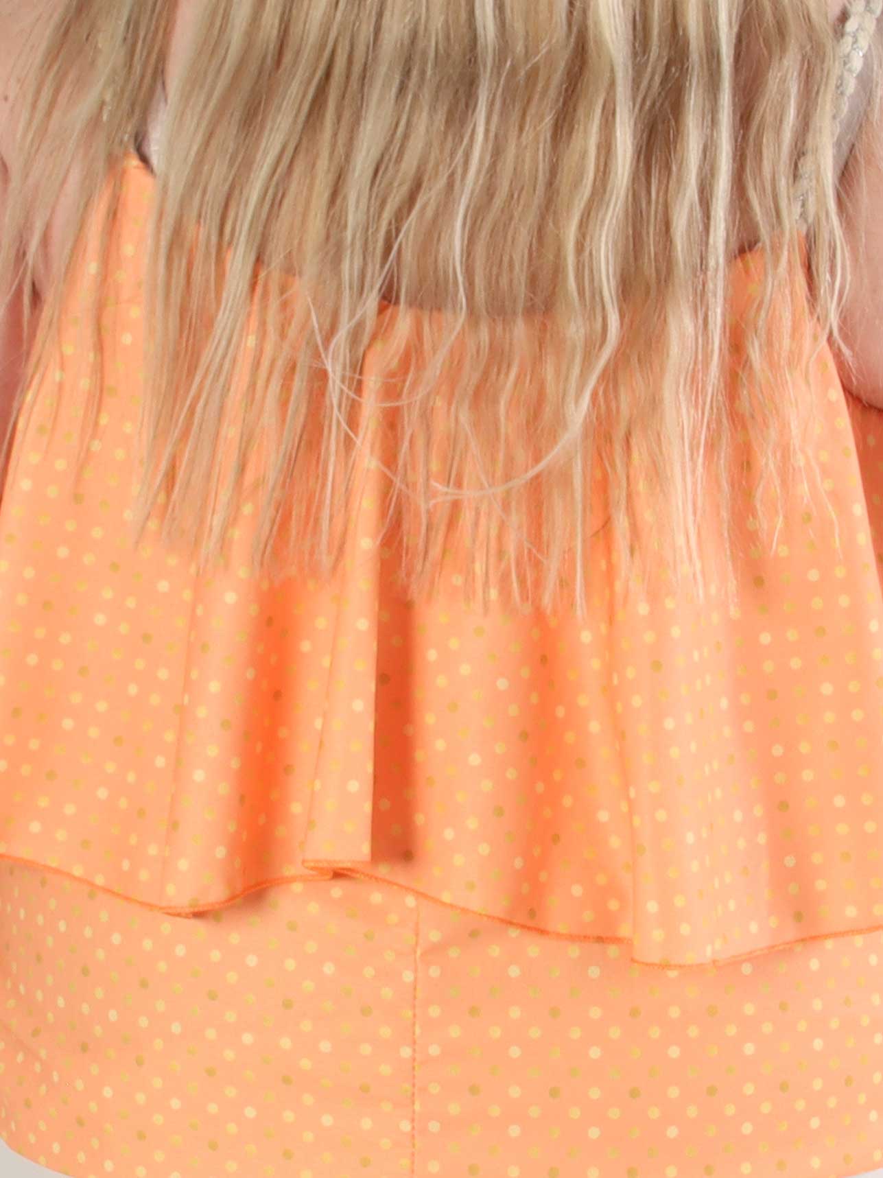 Blanca Dot Top - Prikket plus size top med flæsekant og flettede stropper