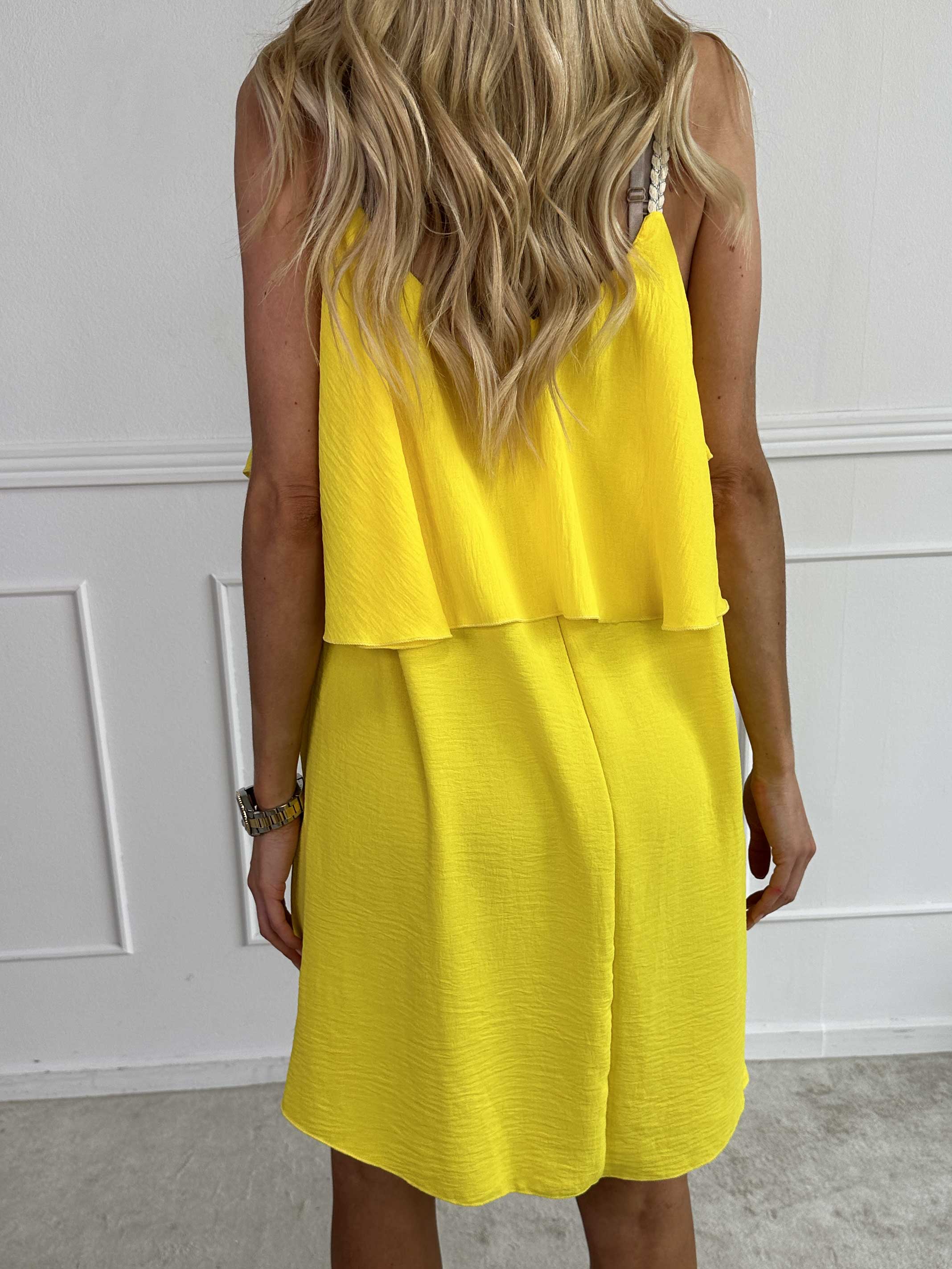 Blanca - Flæsekjole med flettede stropper