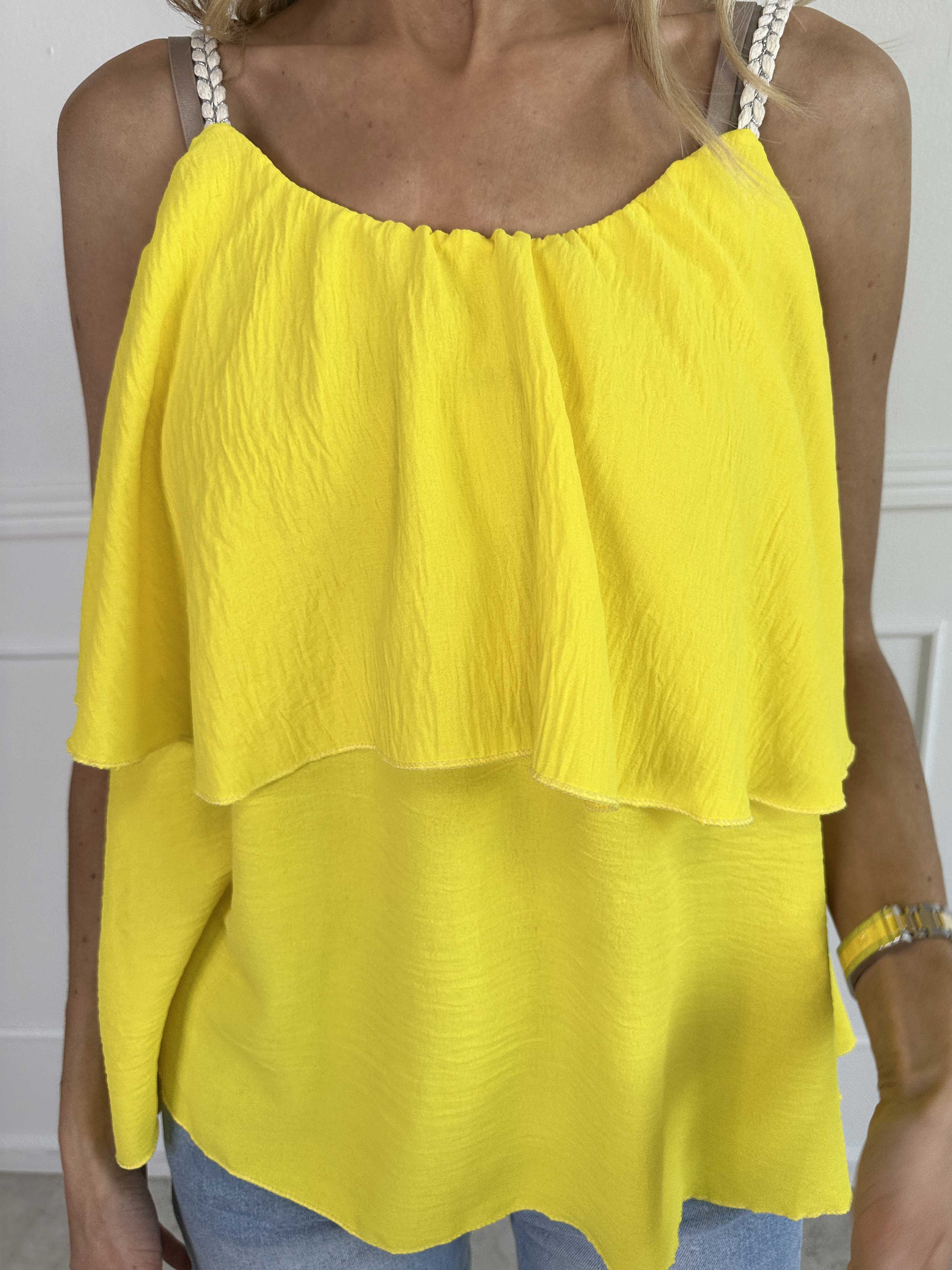 Blanca Top - Flæsetop med flettede stropper