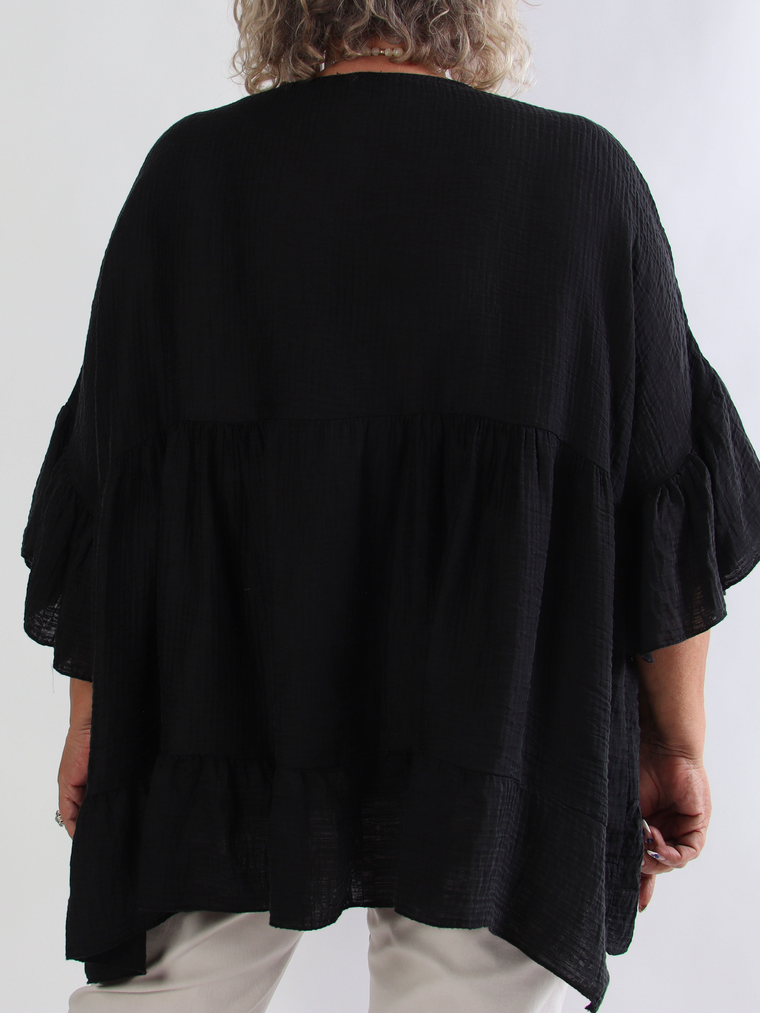 Boni - Let og luftig plus size tunika i åndbar lyocell musselin stof