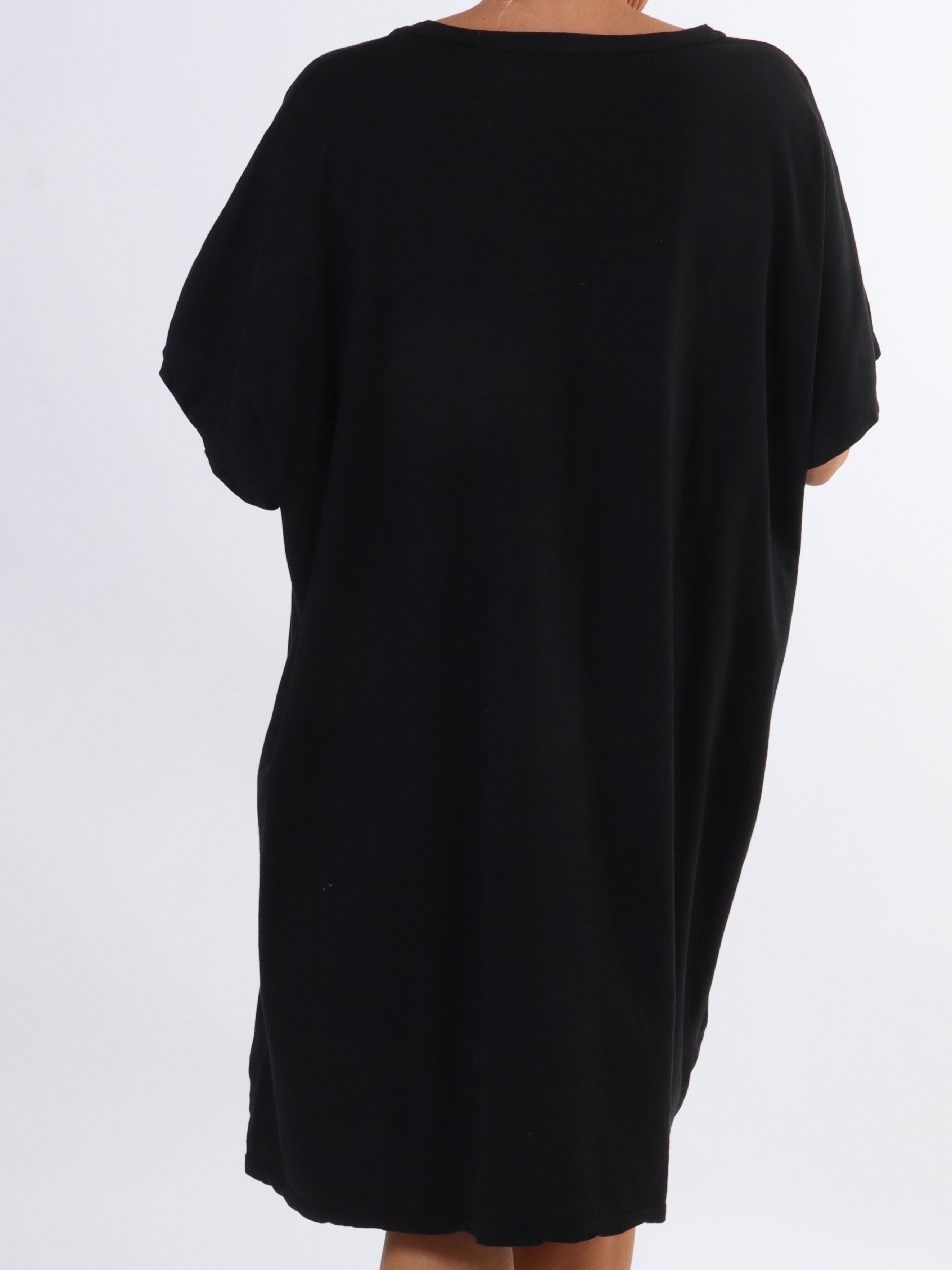 Bree - Plus size t-shirt kjole i bomuld med tekst foran