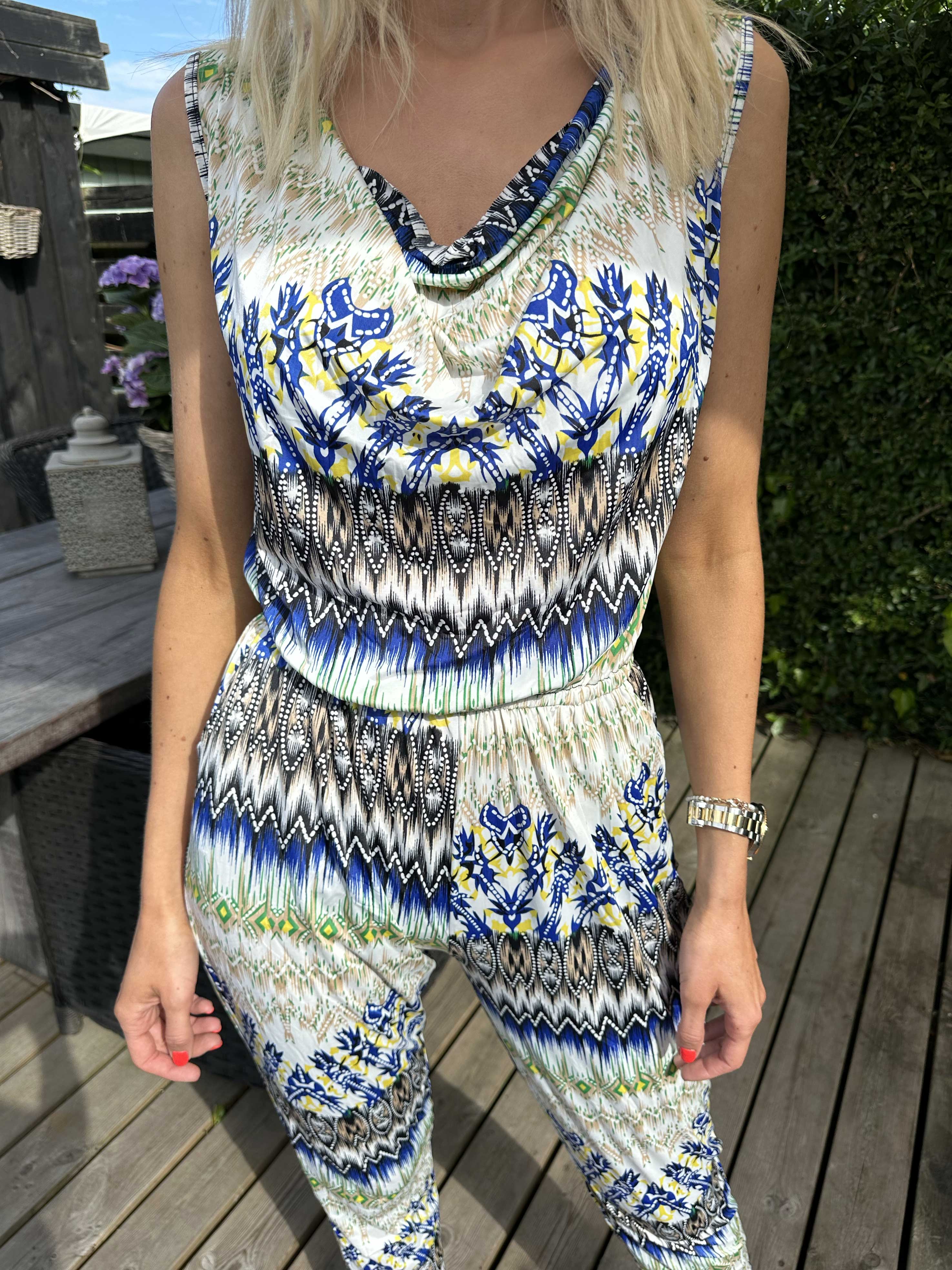 Brooklyn - Mønstret buksedragt i elastisk stof