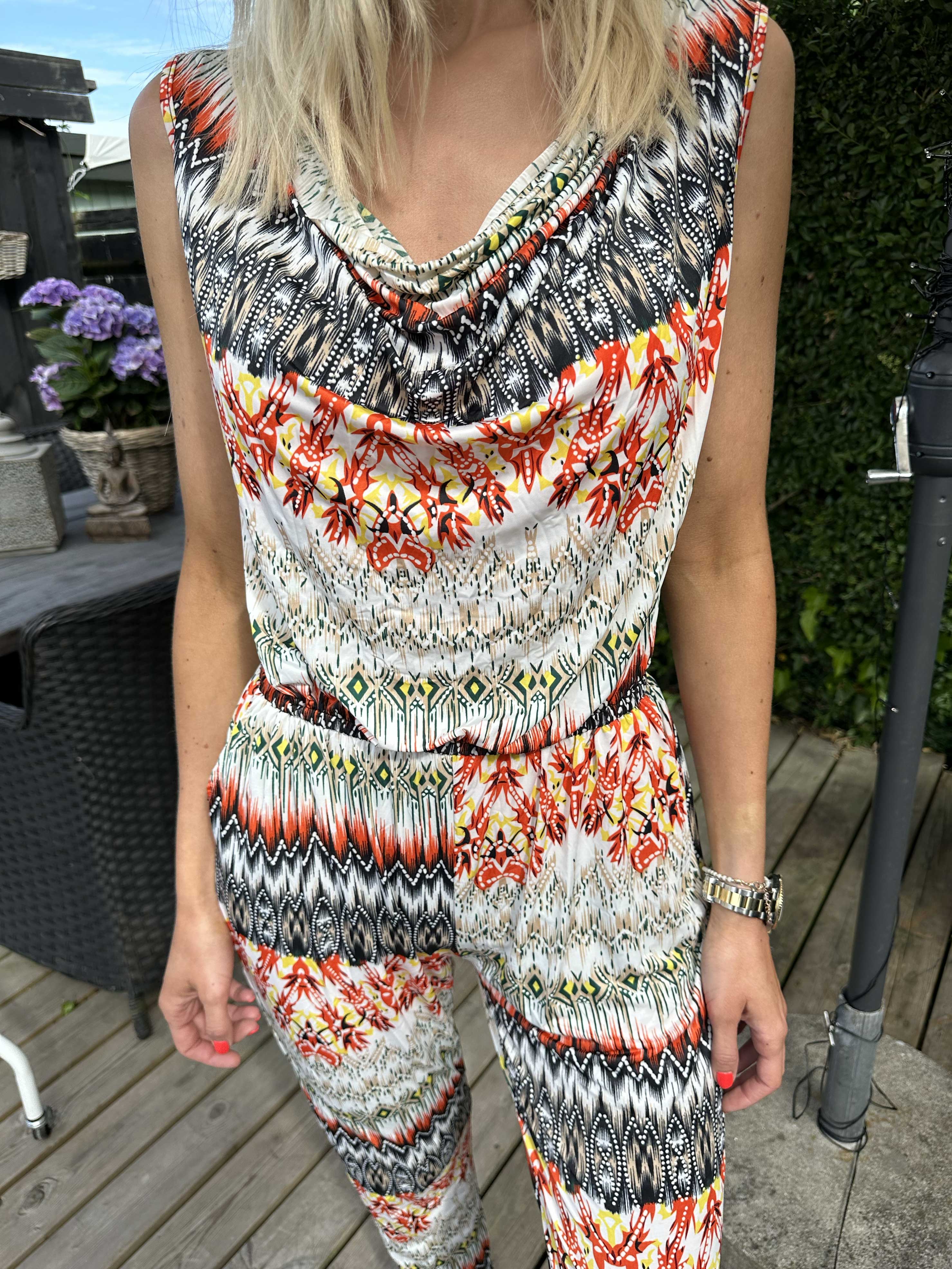 Brooklyn - Mønstret buksedragt i elastisk stof