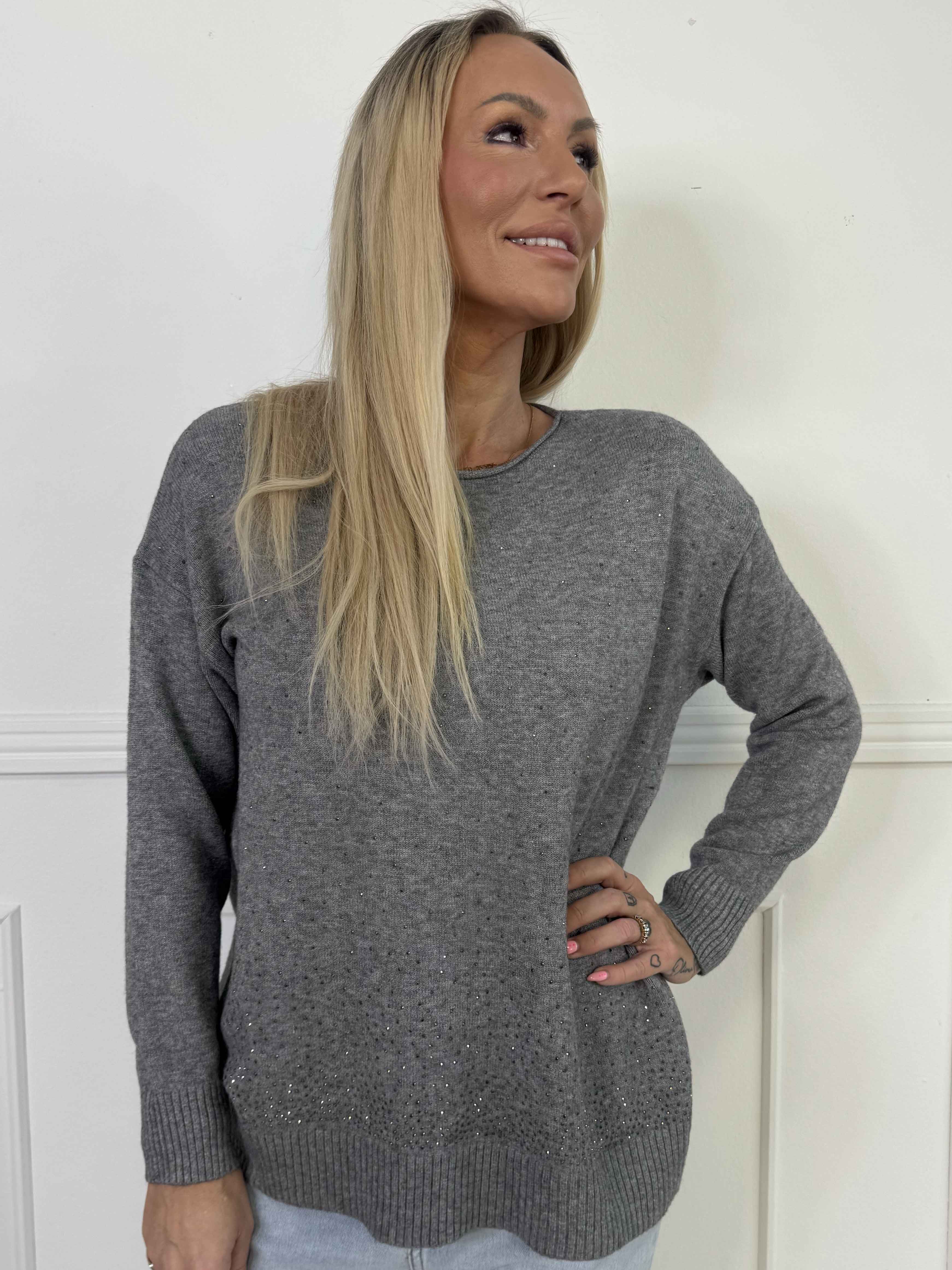 Cajsa - Mega blød strikbluse med fine similisten