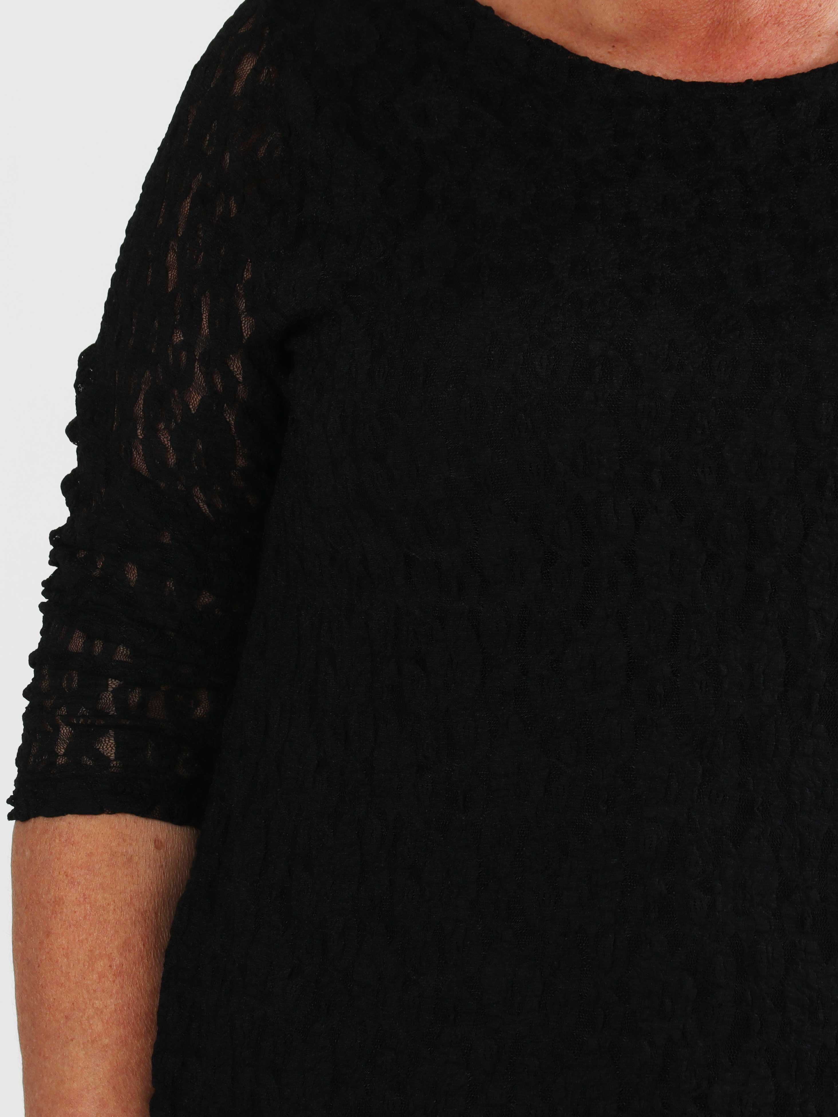 Candidas - Plus size blondetunika med chiffonlag