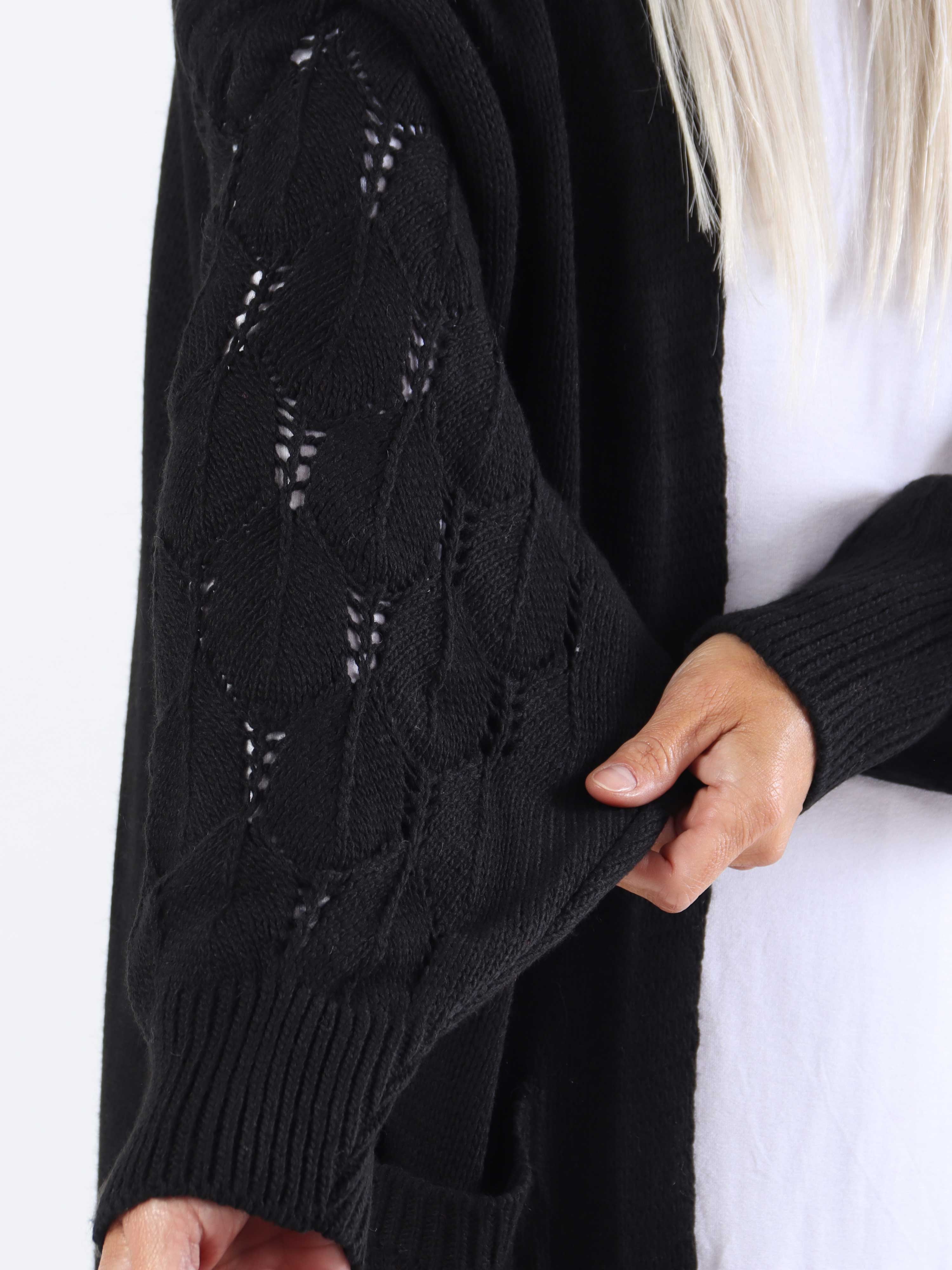 Capri - Plus size strikcardigan med lommer