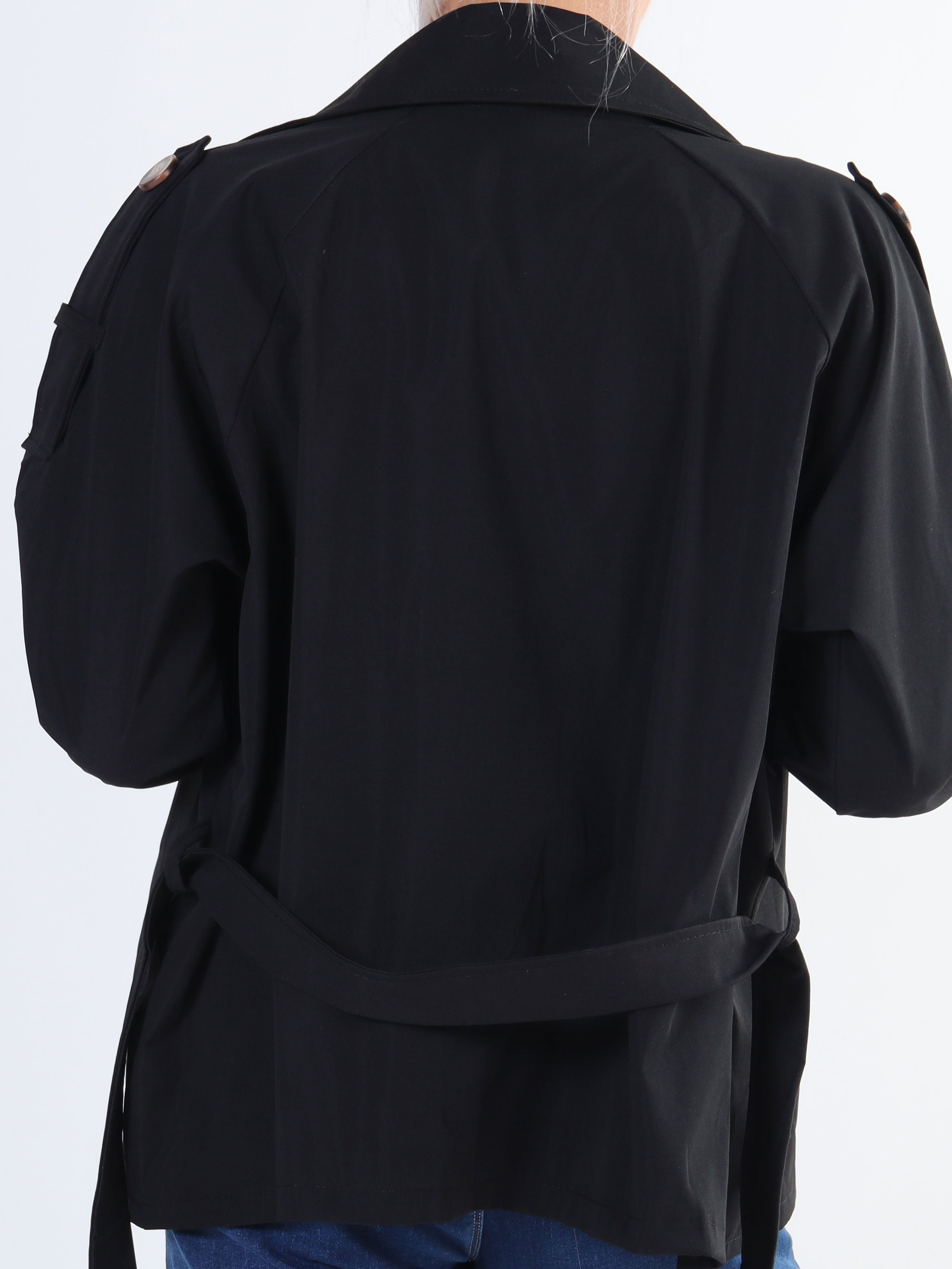 Carmen - Kort trench coat med knapper