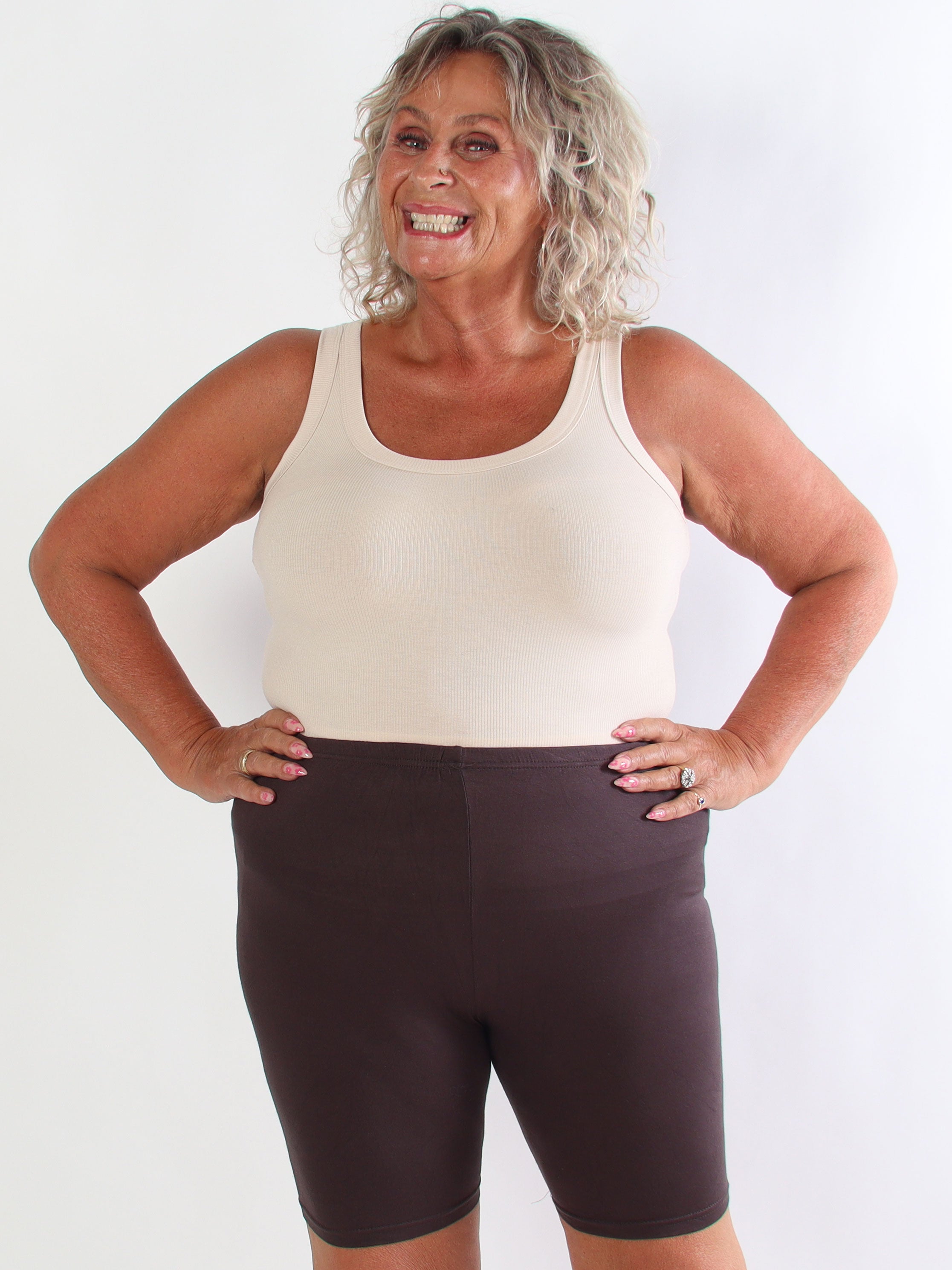 Caro - Bløde plus size cykelshorts i viskose