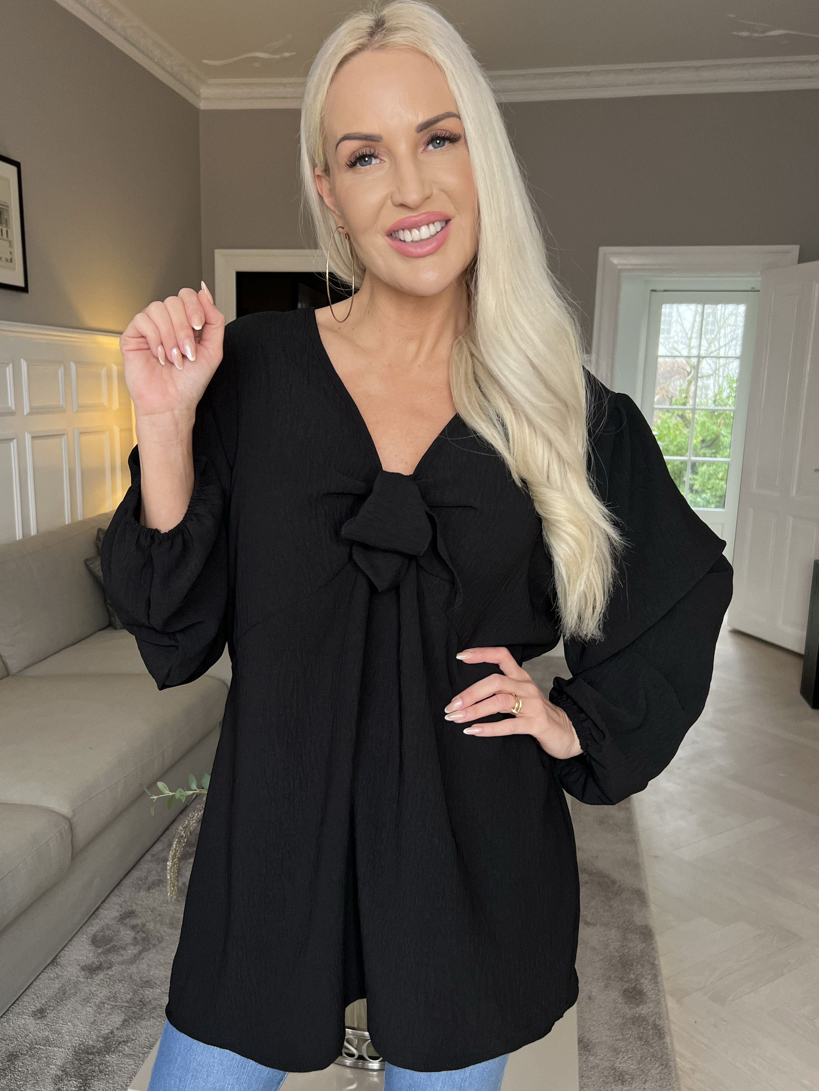 Cassandra - Sød tunika med sløjfe ved brystet