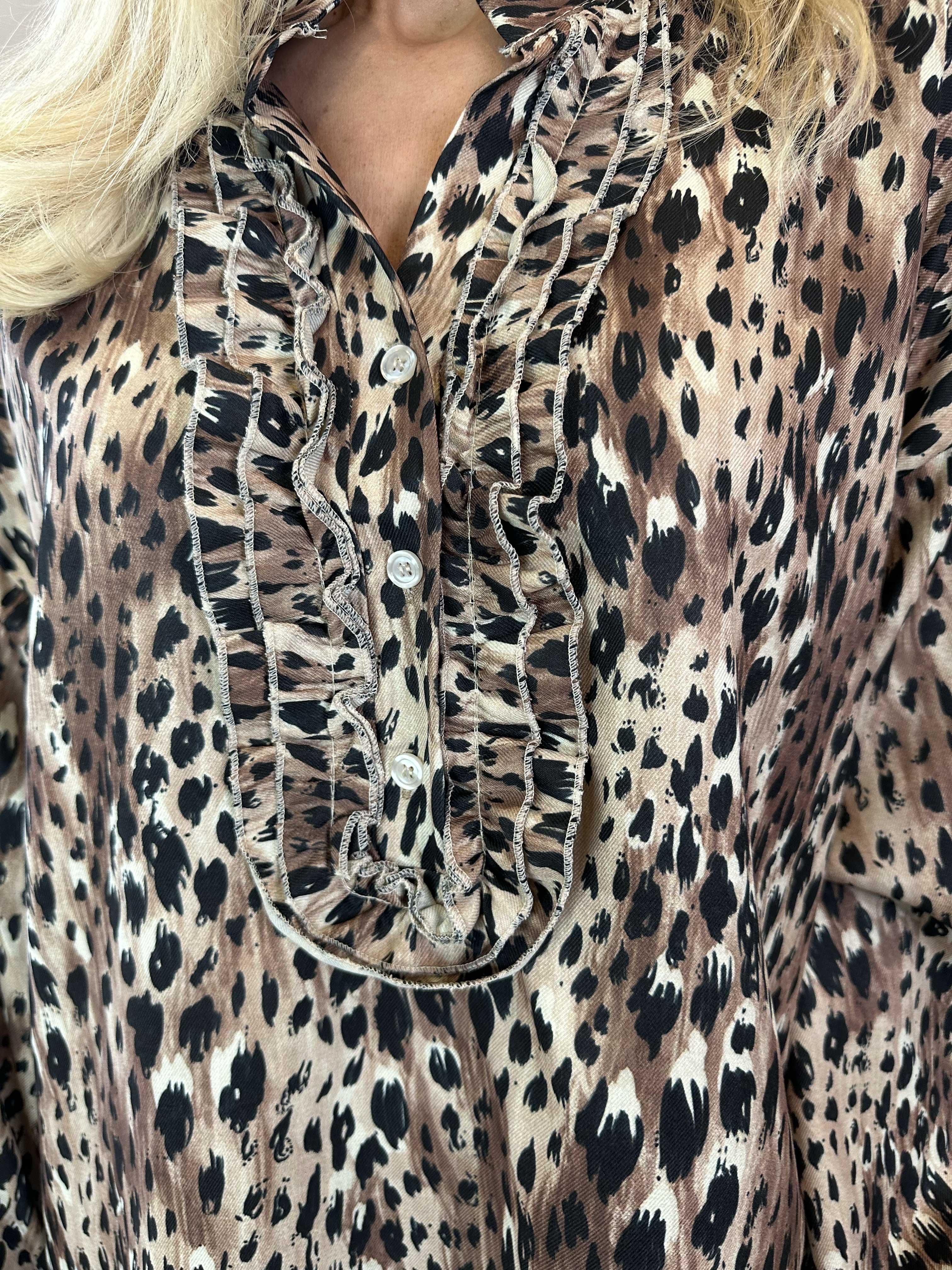 Cassia Animal - Tunikakjole med flæser ved brystet