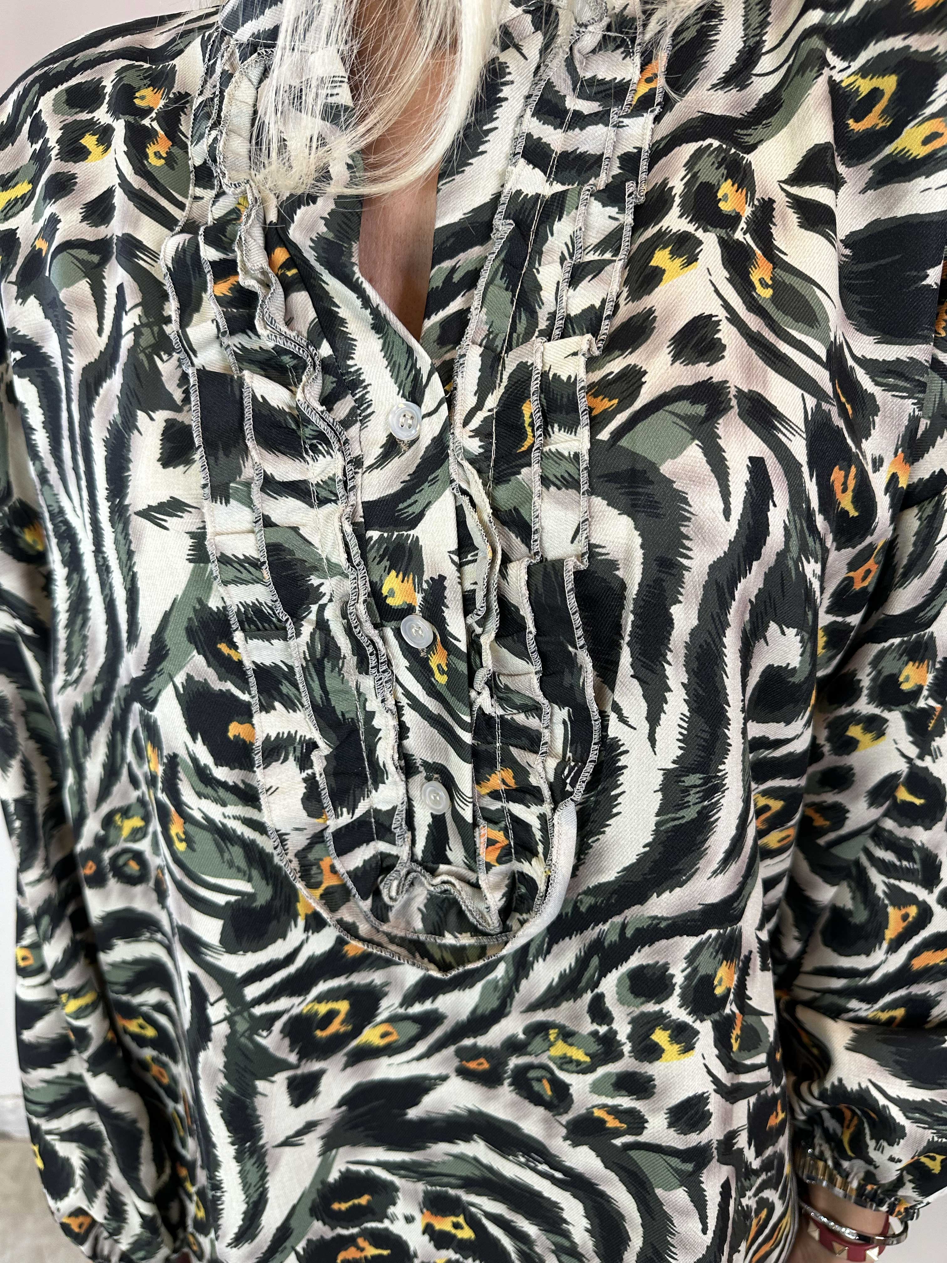 Cassia Animal - Tunikakjole med flæser ved brystet