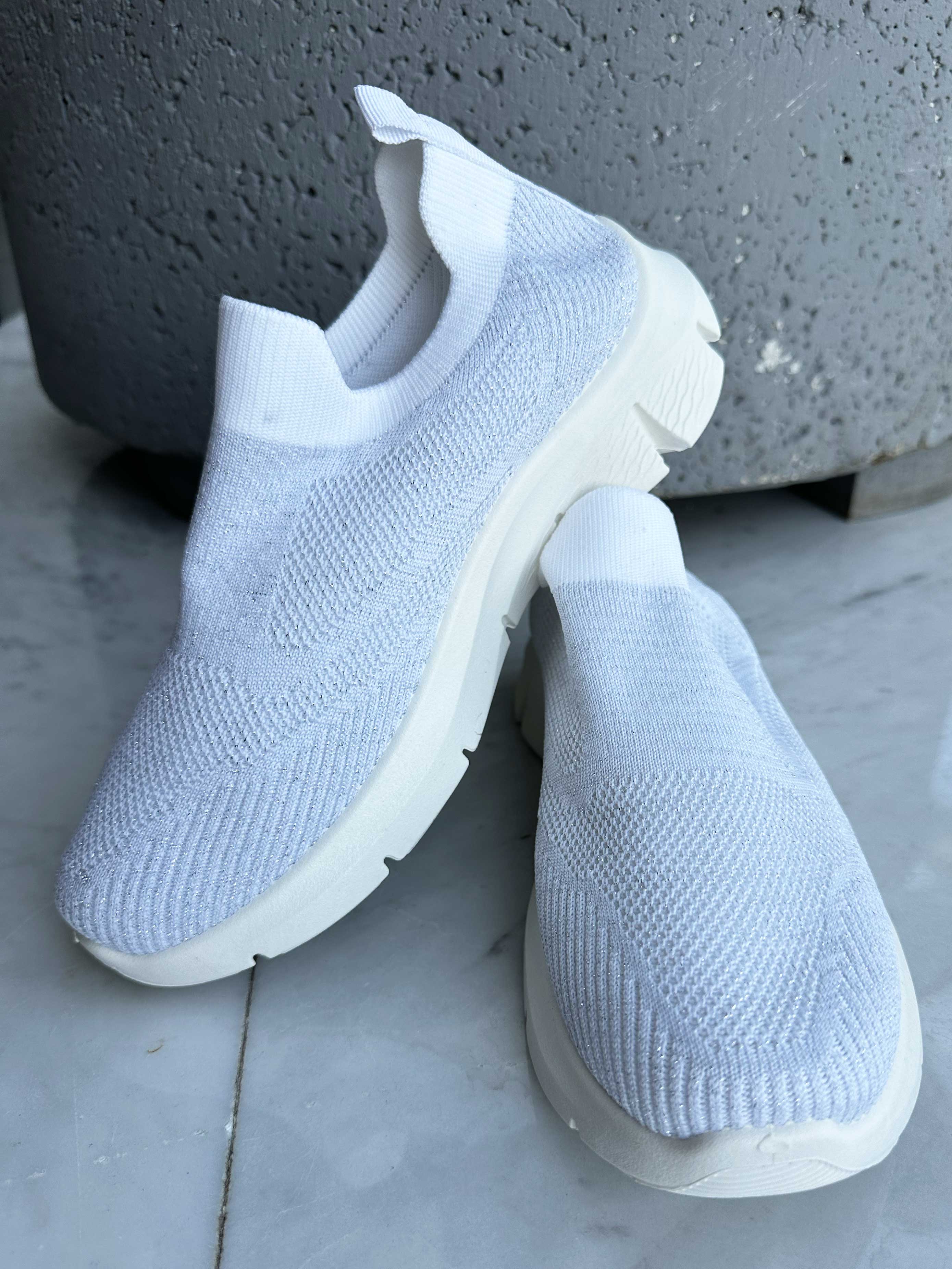 Cassie - Sokkesneakers med glimmertråde