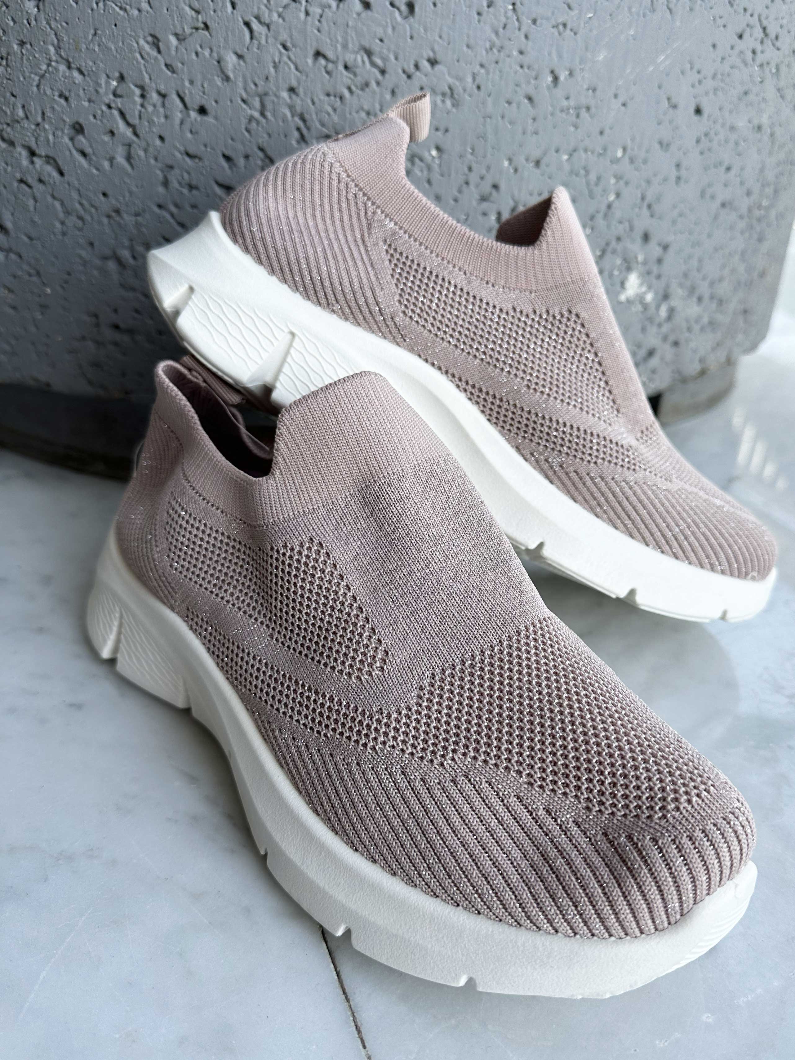 Cassie - Sokkesneakers med glimmertråde