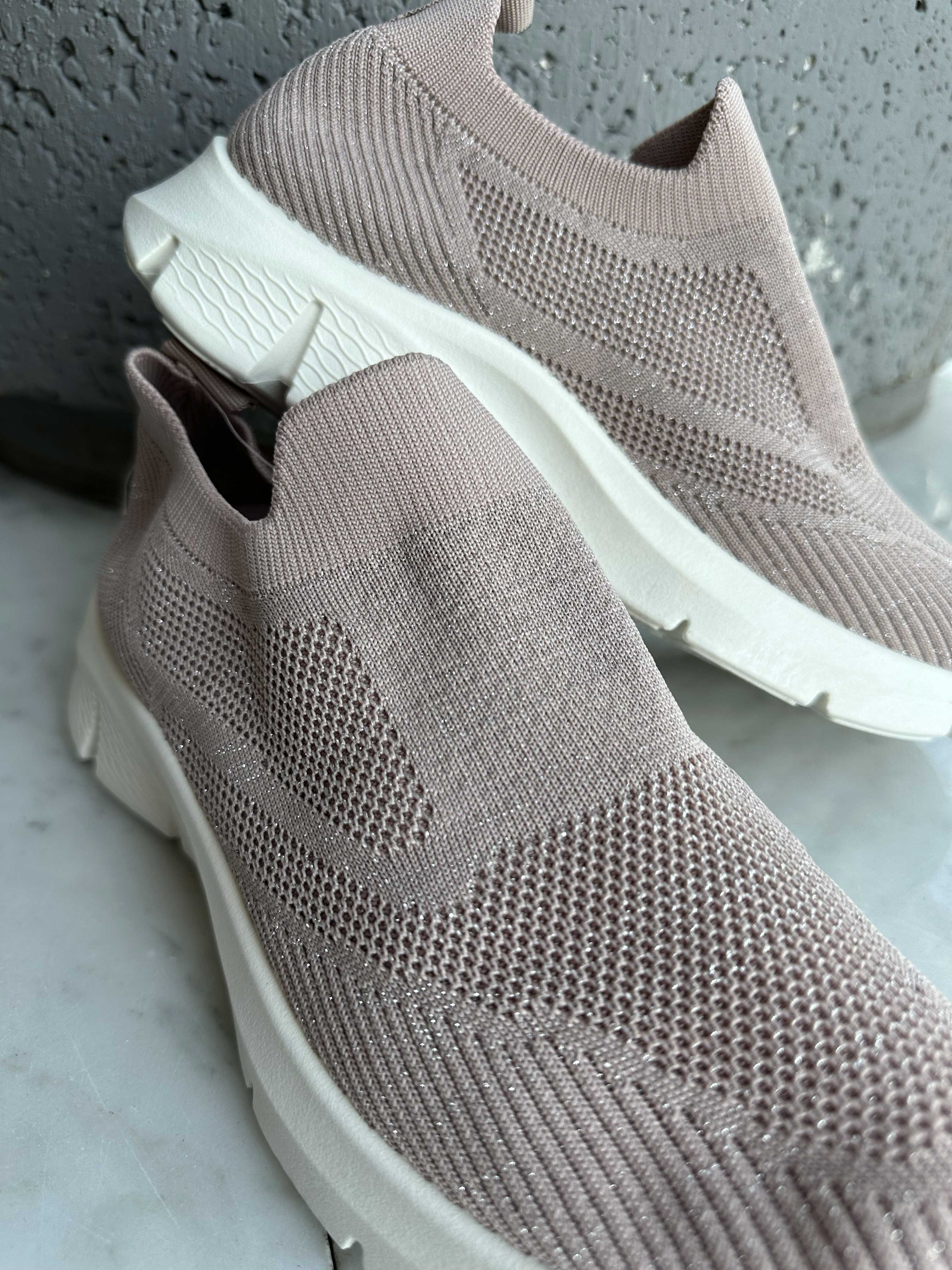 Cassie - Sokkesneakers med glimmertråde