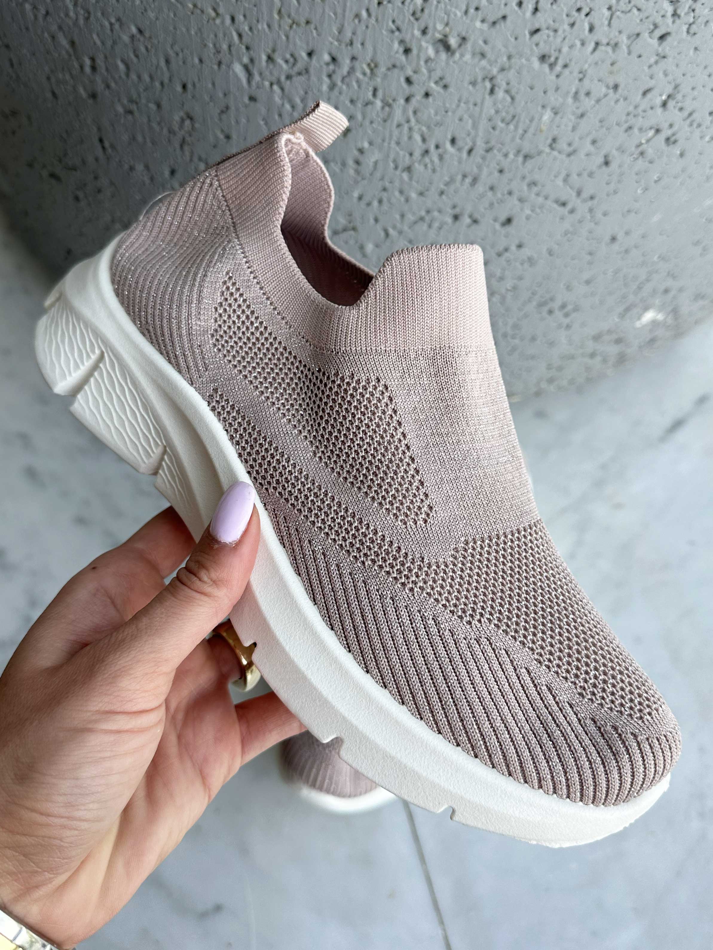 Cassie - Sokkesneakers med glimmertråde