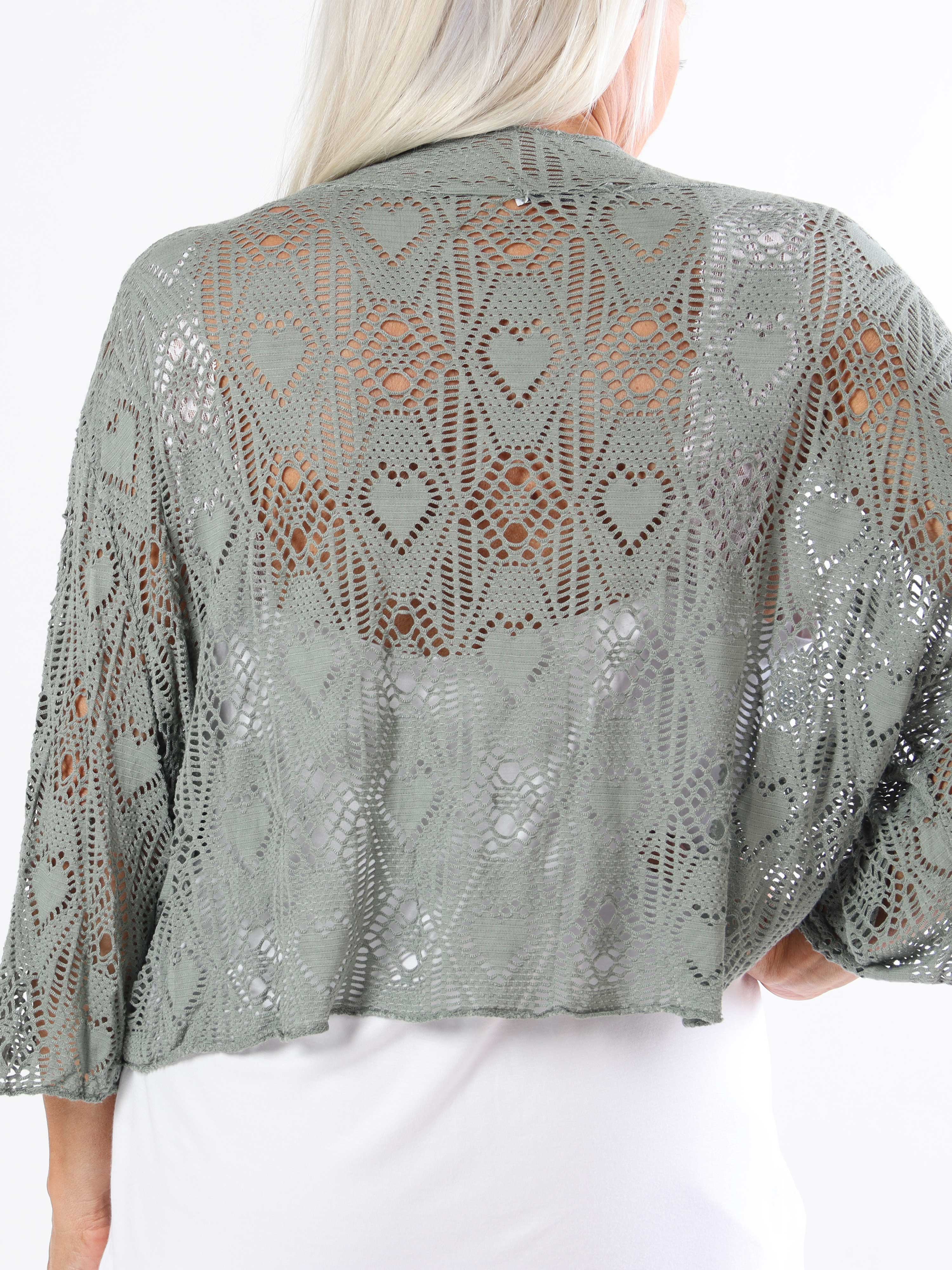 Castilla - Kort hæklet plus size cardigan