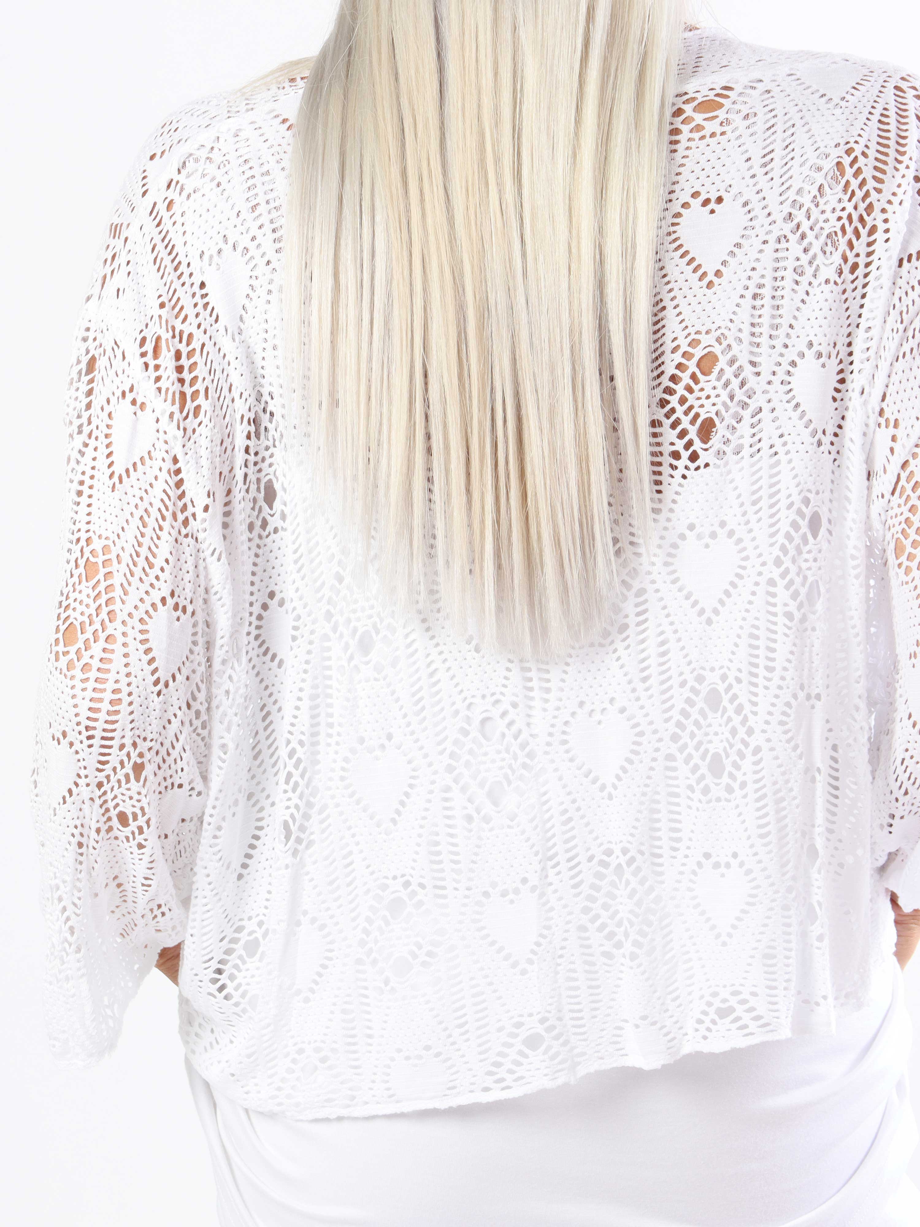 Castilla - Kort hæklet plus size cardigan