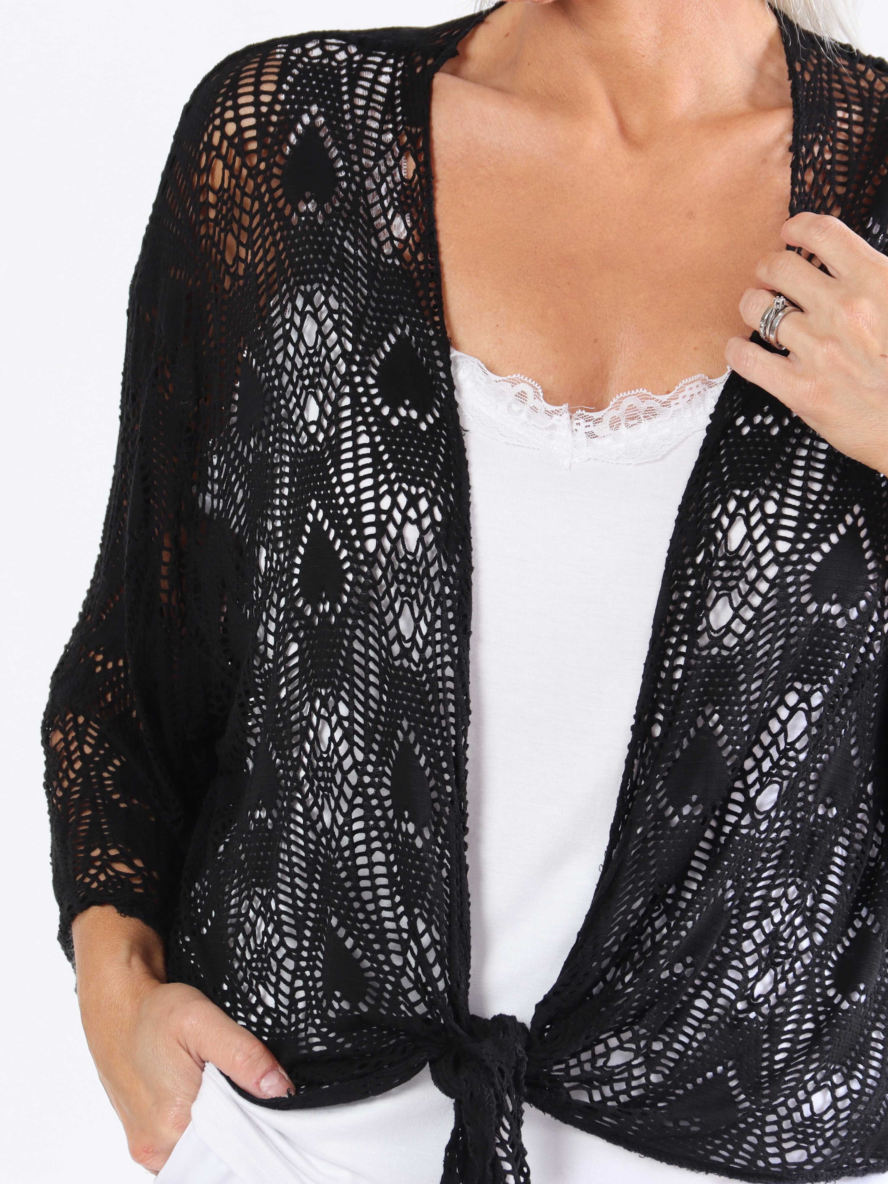 Castilla - Kort hæklet plus size cardigan