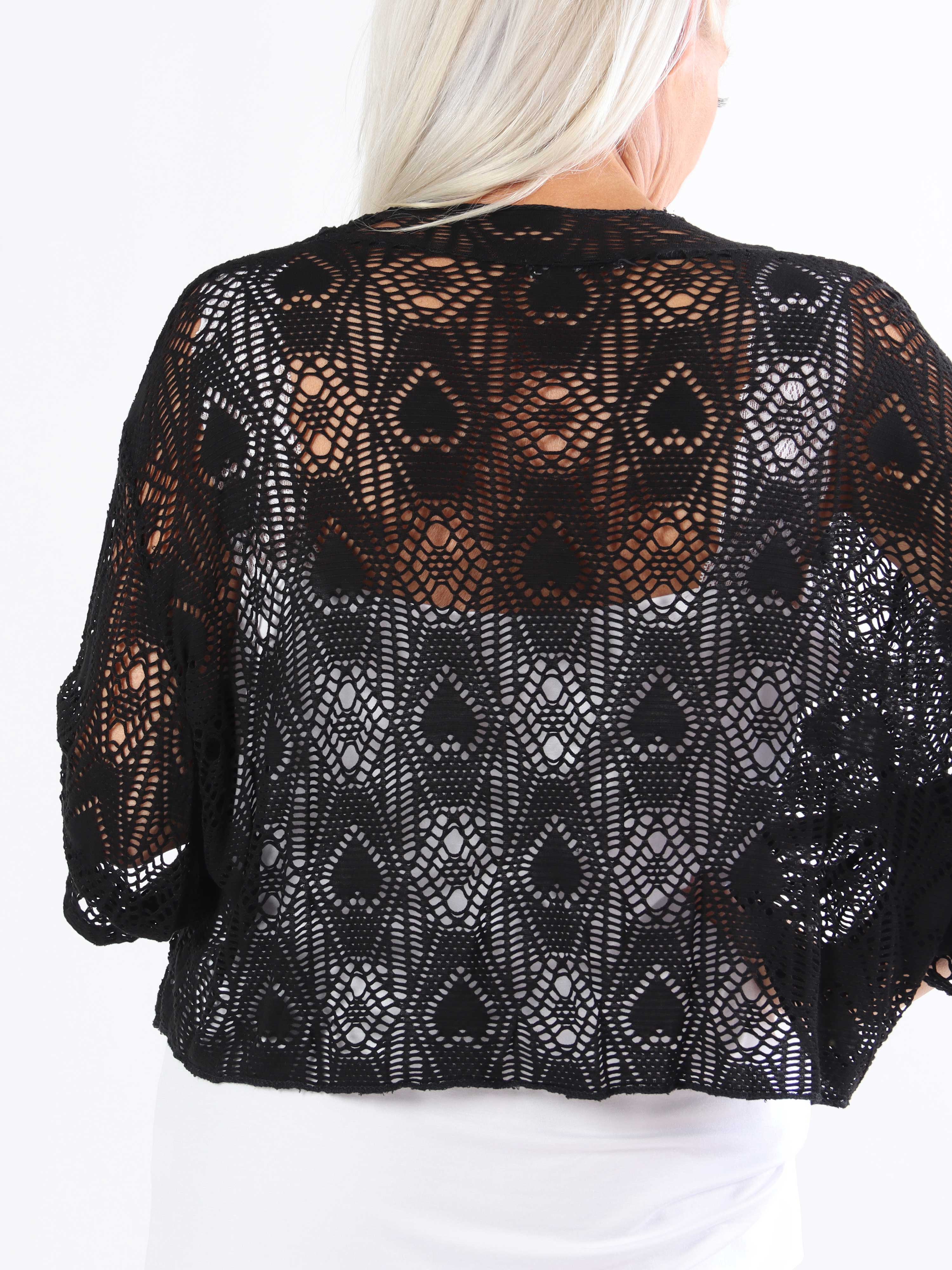 Castilla - Kort hæklet plus size cardigan