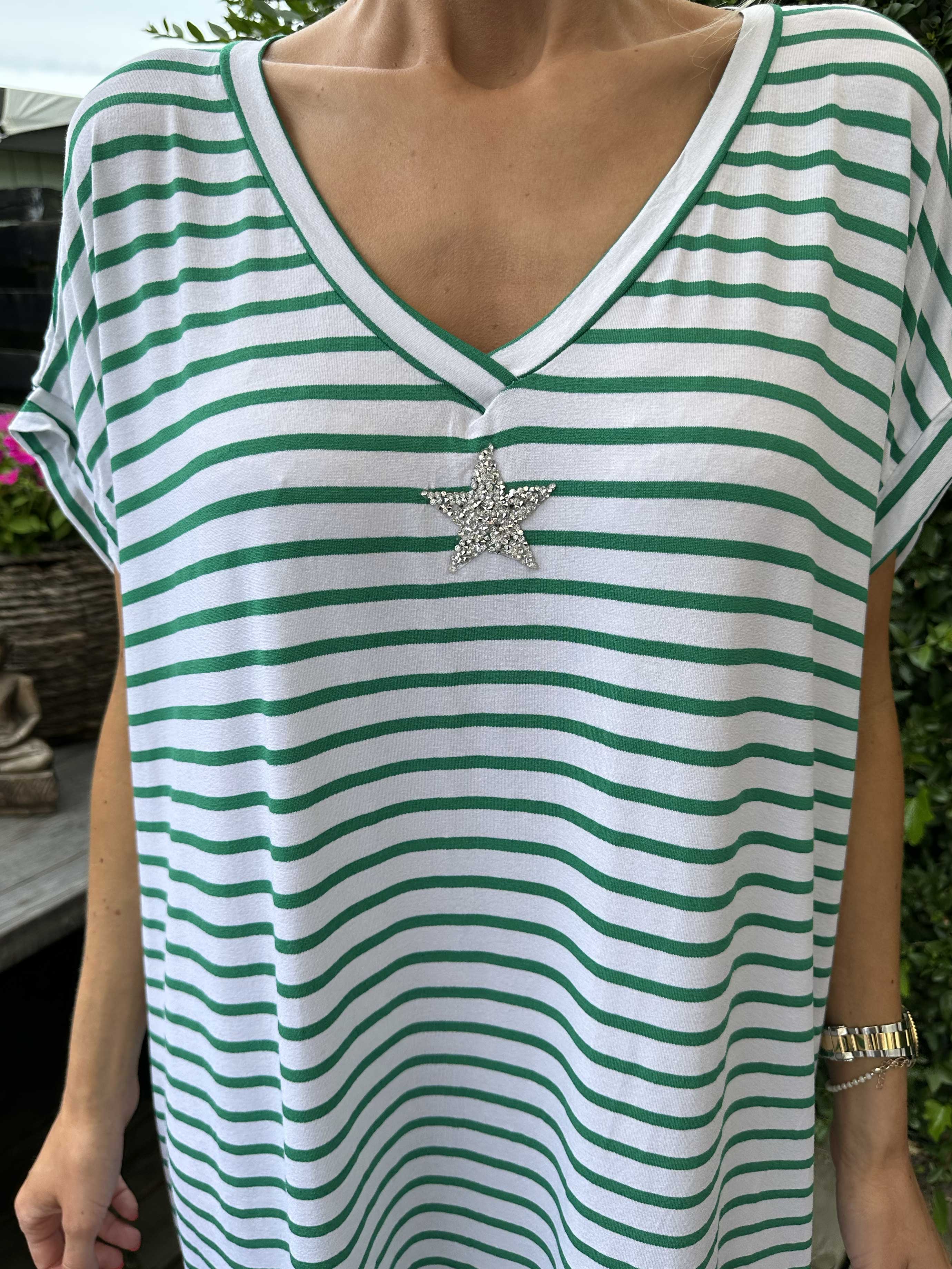 Cath - Sød t-shirt kjole i viskose med sølv stjerne