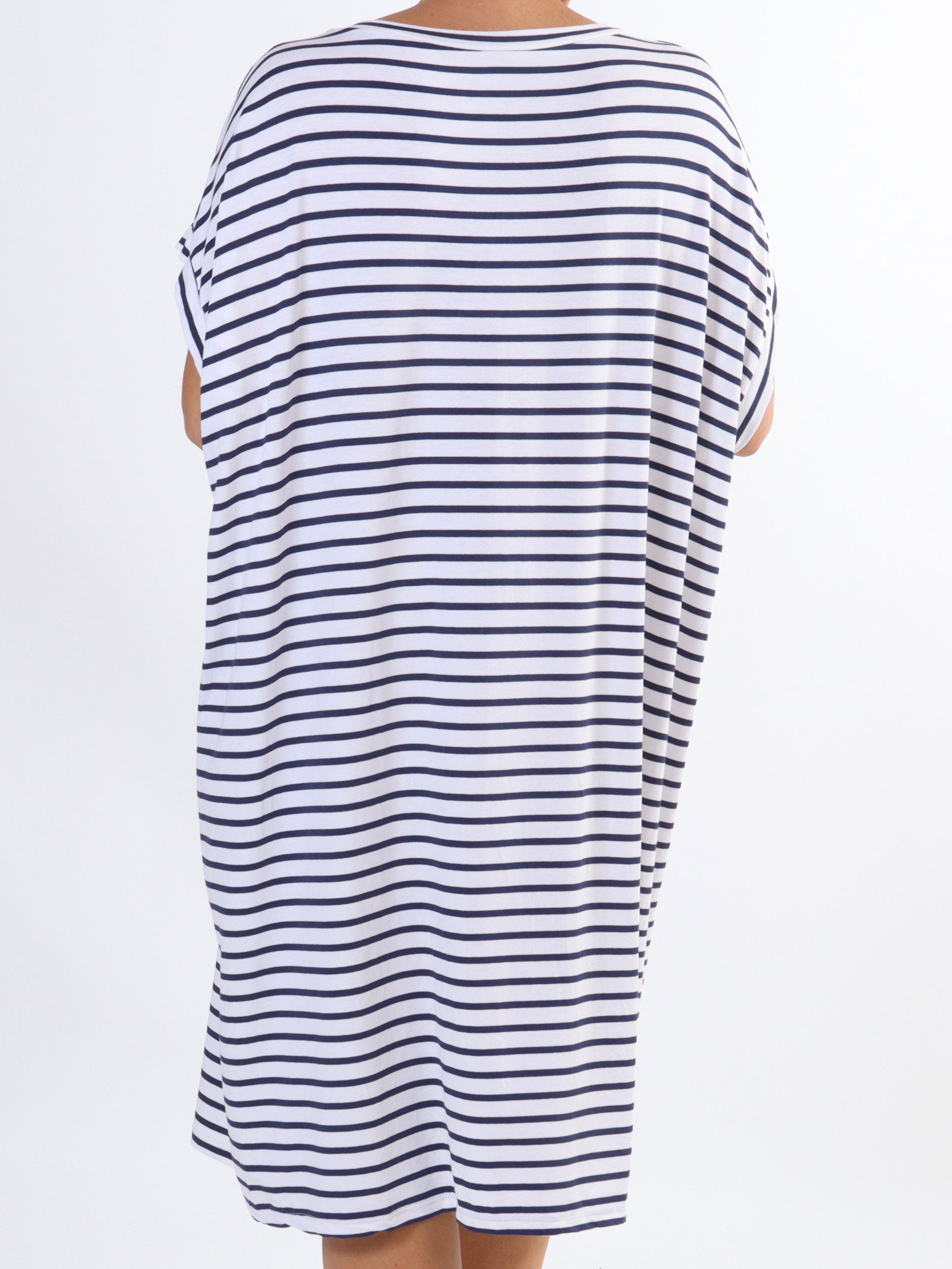 Cath - Plus size t-shirt kjole i viskose med sølv stjerne