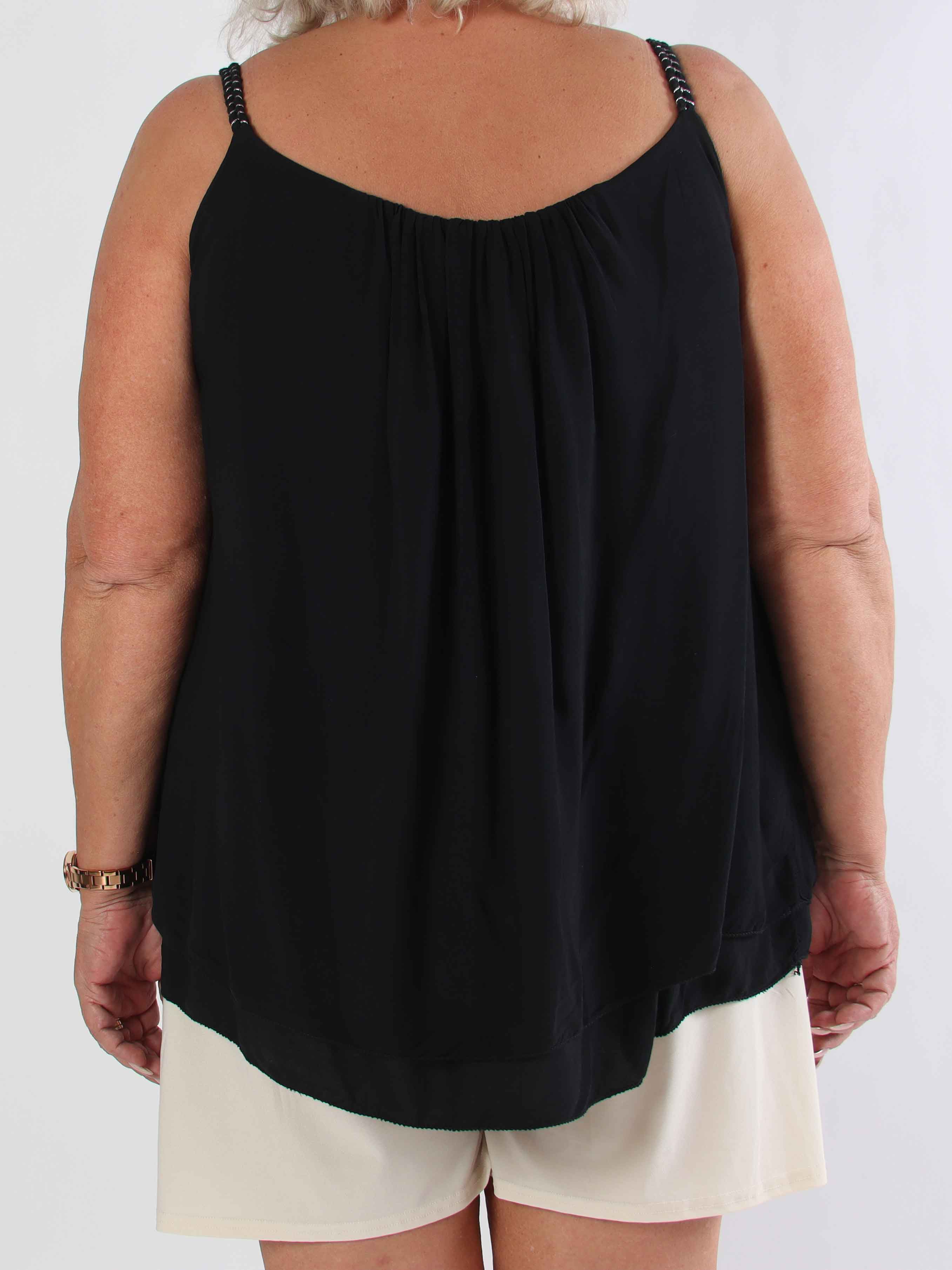 Chalkis Top - Plus size top i blød viskose med flettet stropper