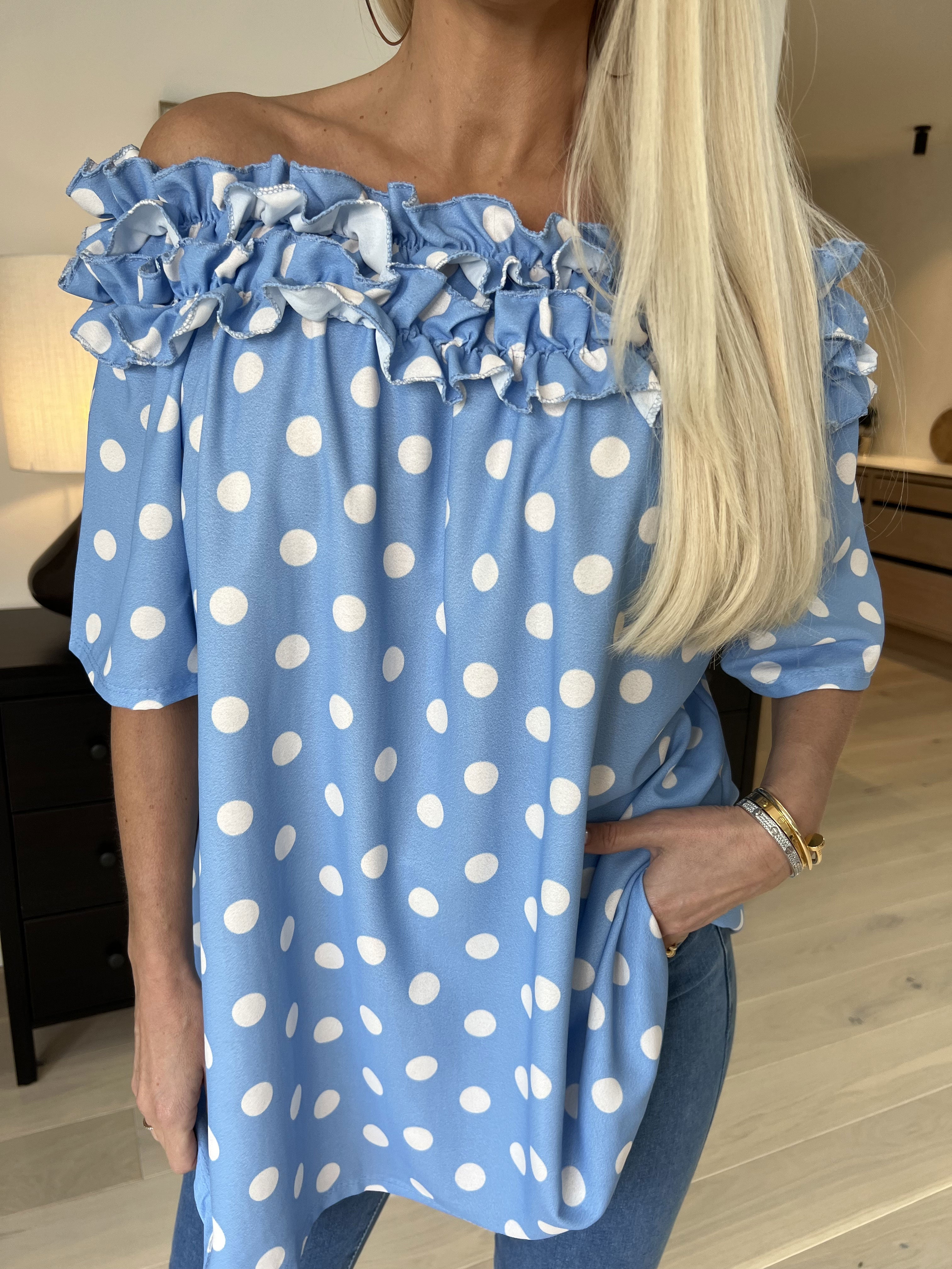 Chili Sleeveless Dot - Tunika med prikker og flæser