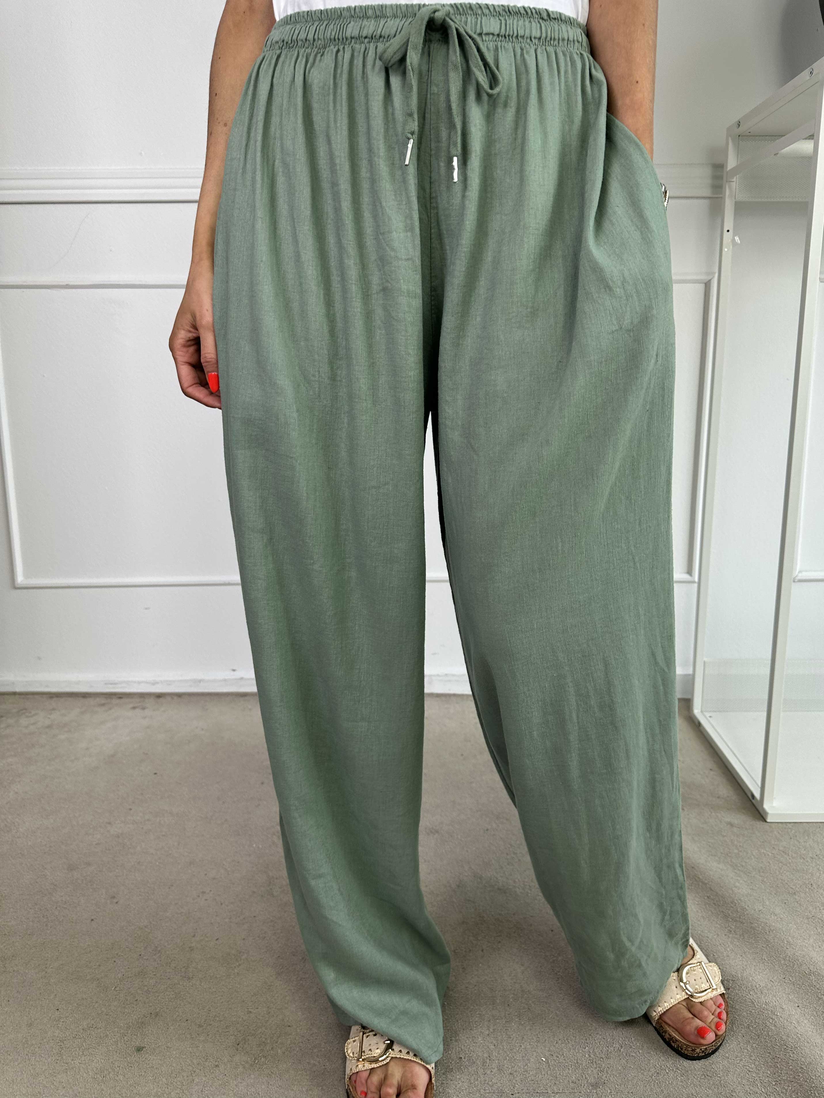 Clara - Lette bukser i viskose og hør