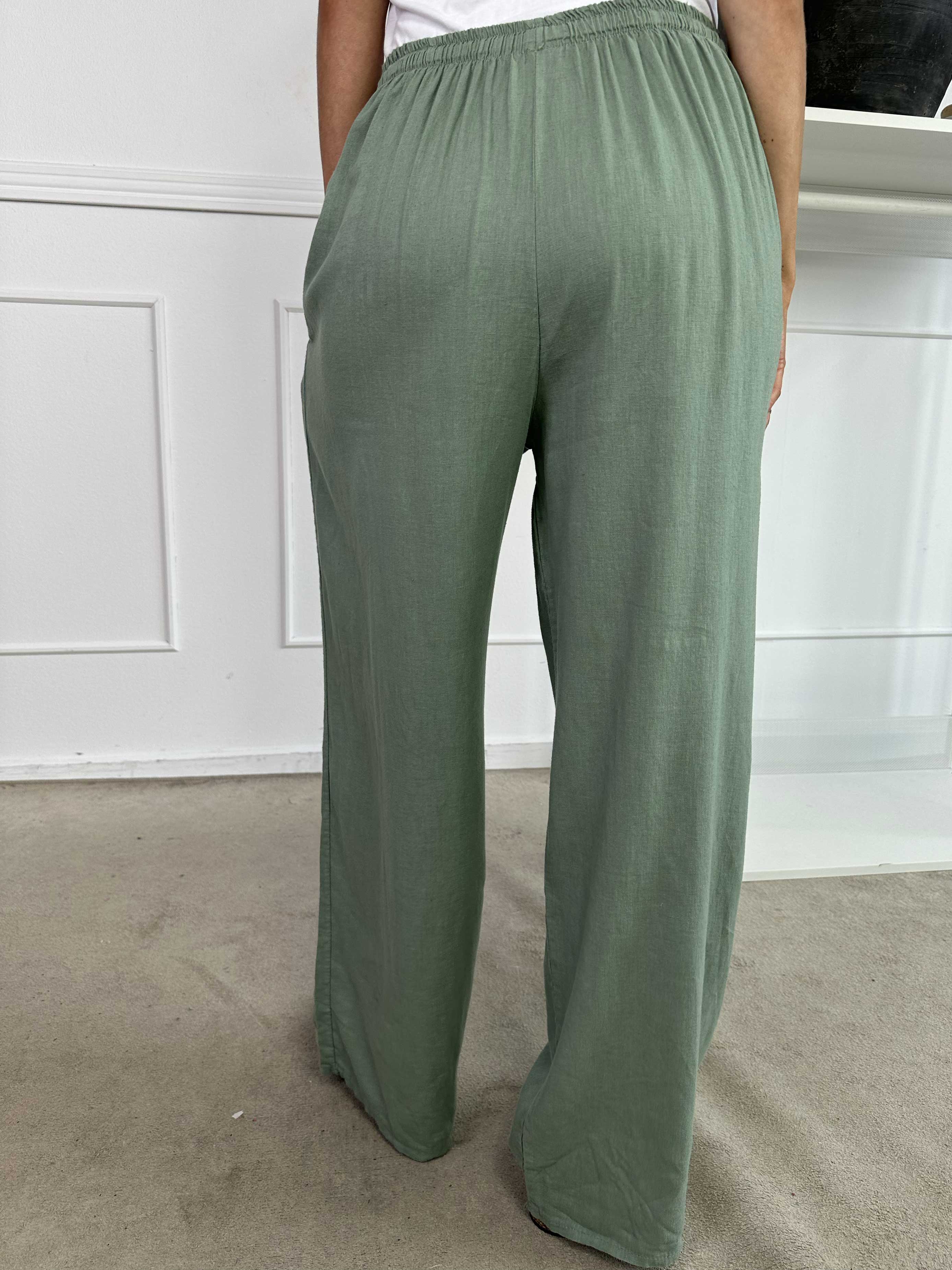 Clara - Lette bukser i viskose og hør