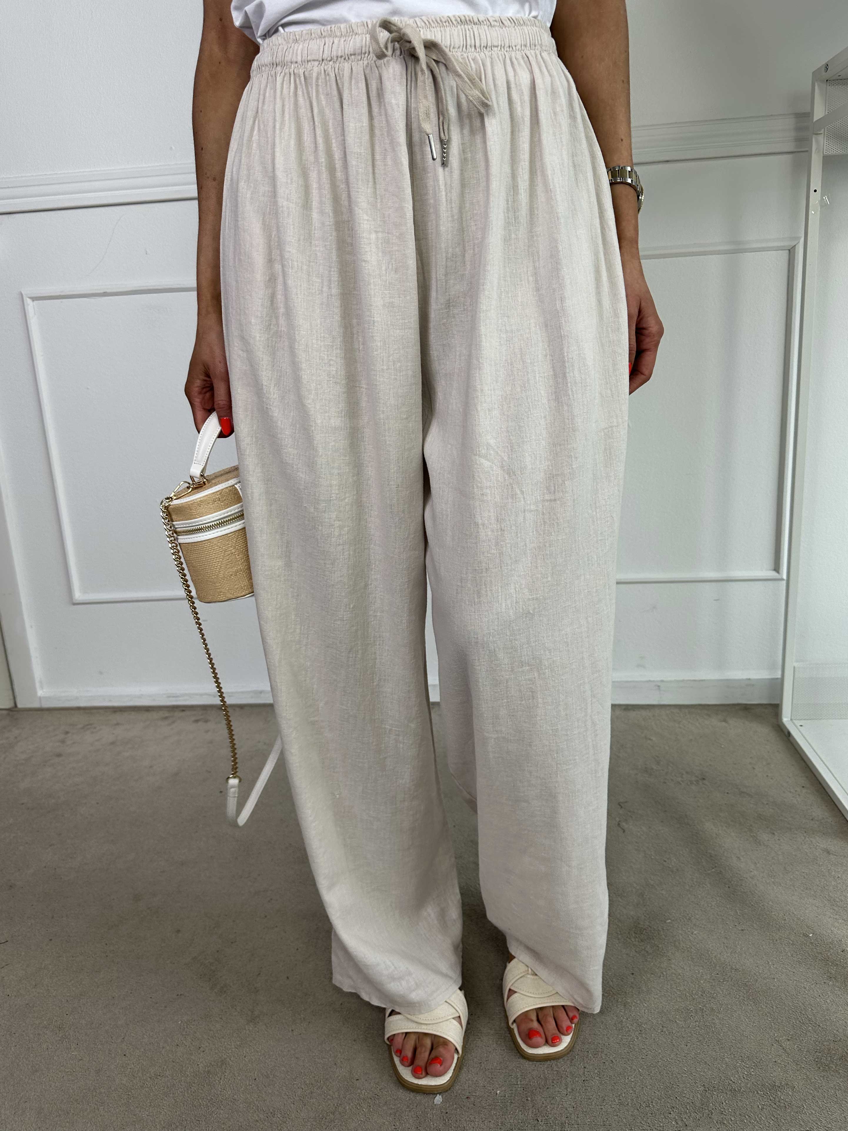 Clara - Lette bukser i viskose og hør