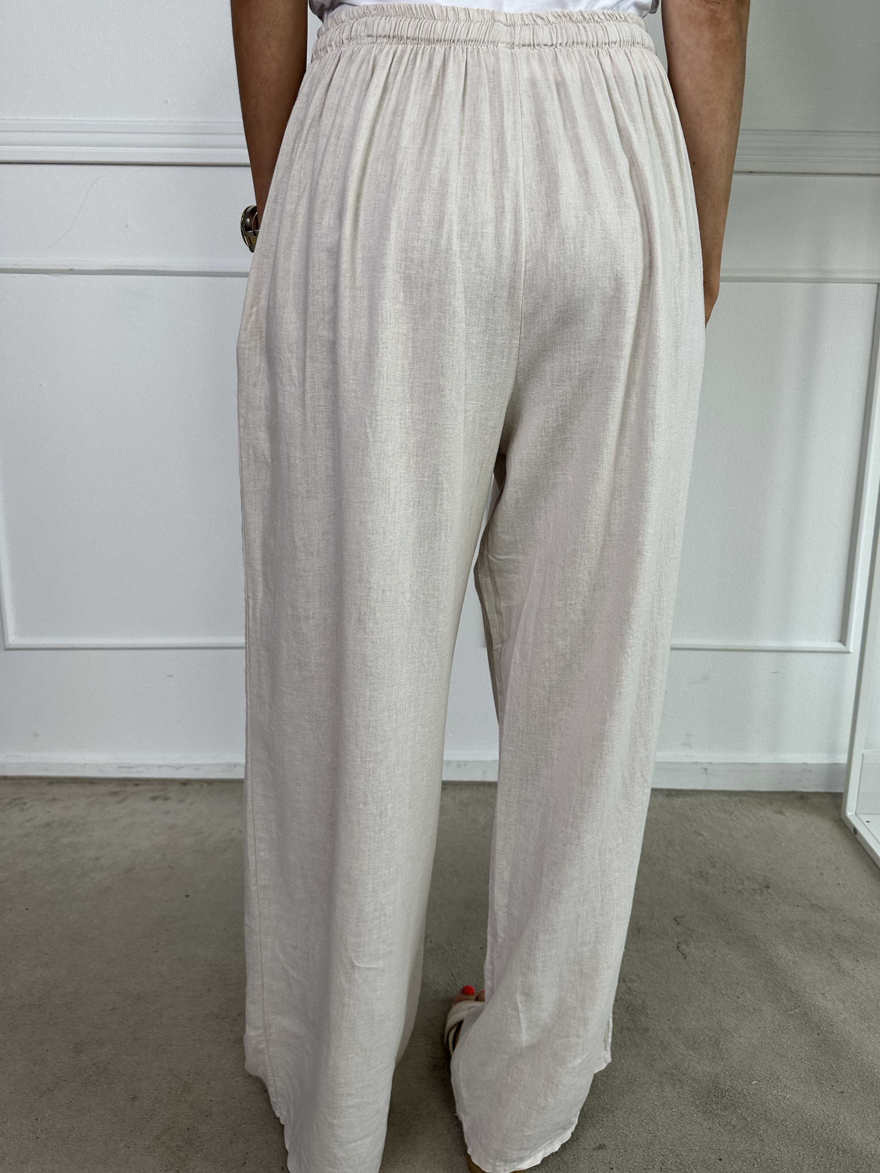 Clara - Lette bukser i viskose og hør