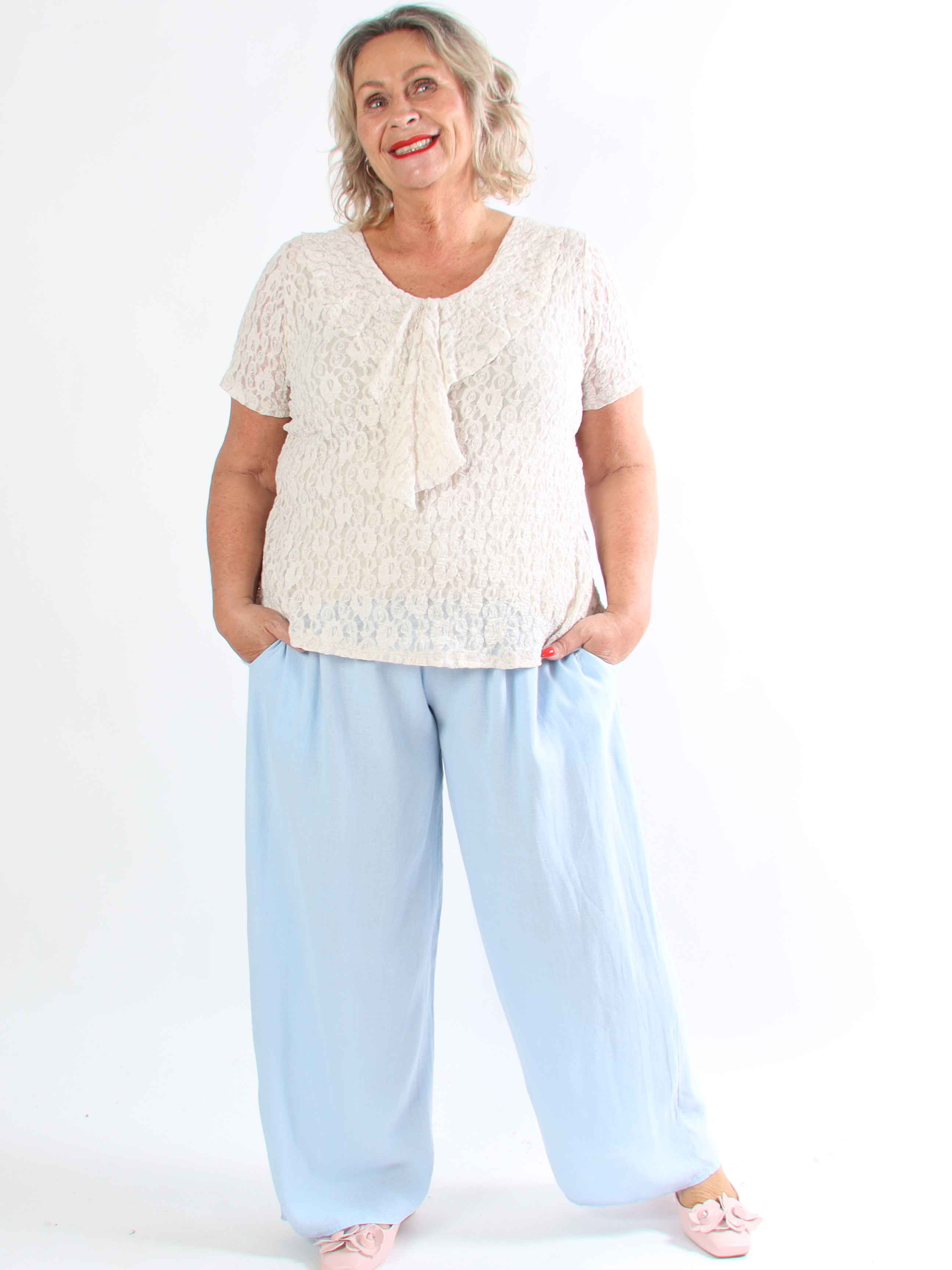 Clara - Lette bukser i viskose og hør