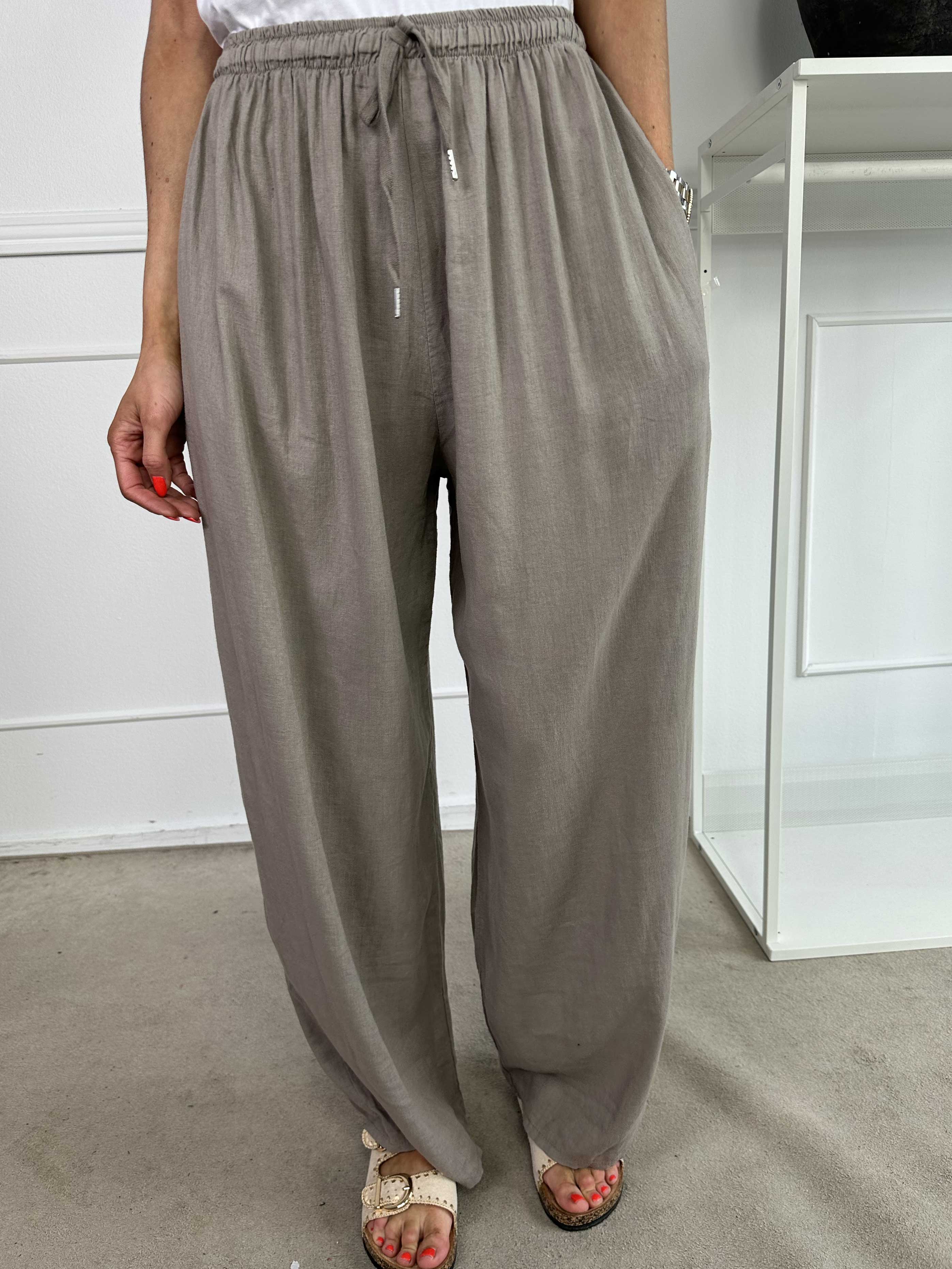 Clara - Lette bukser i viskose og hør