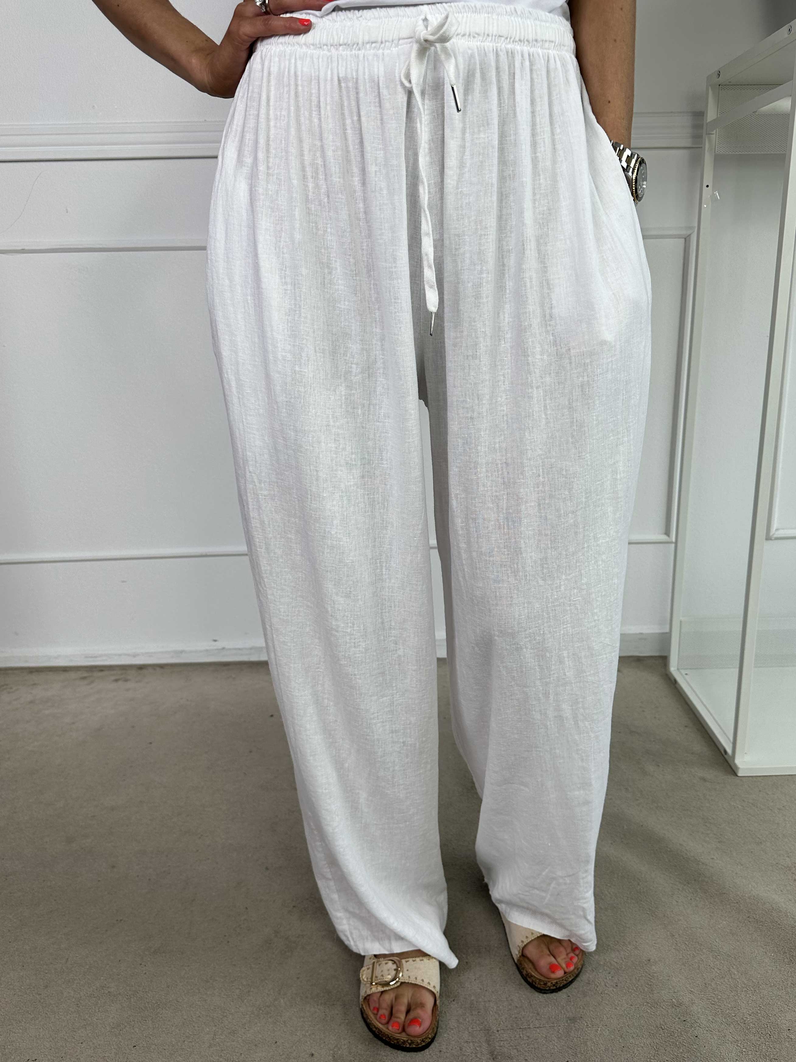 Clara - Lette bukser i viskose og hør