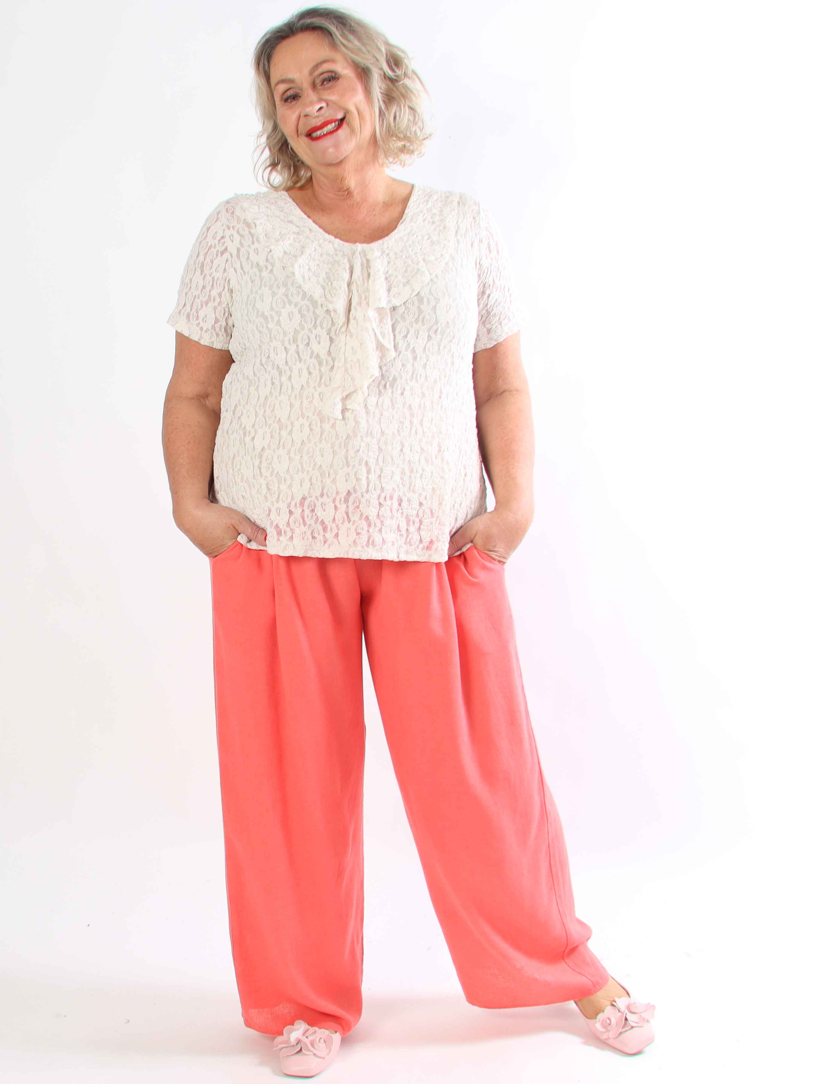 Clara - Lette bukser i viskose og hør