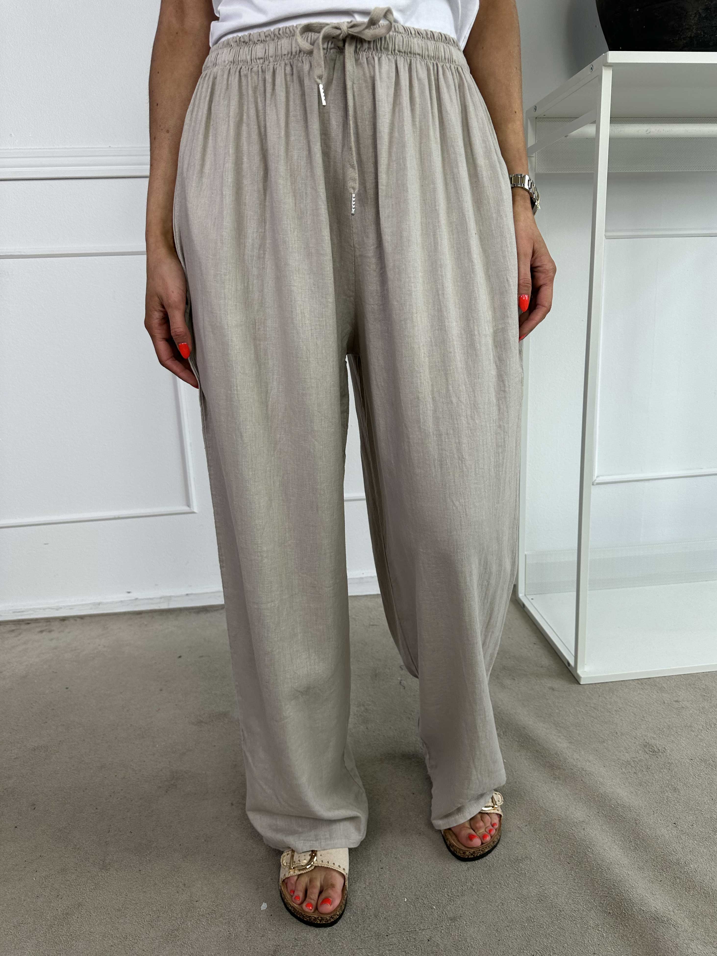 Clara - Lette bukser i viskose og hør