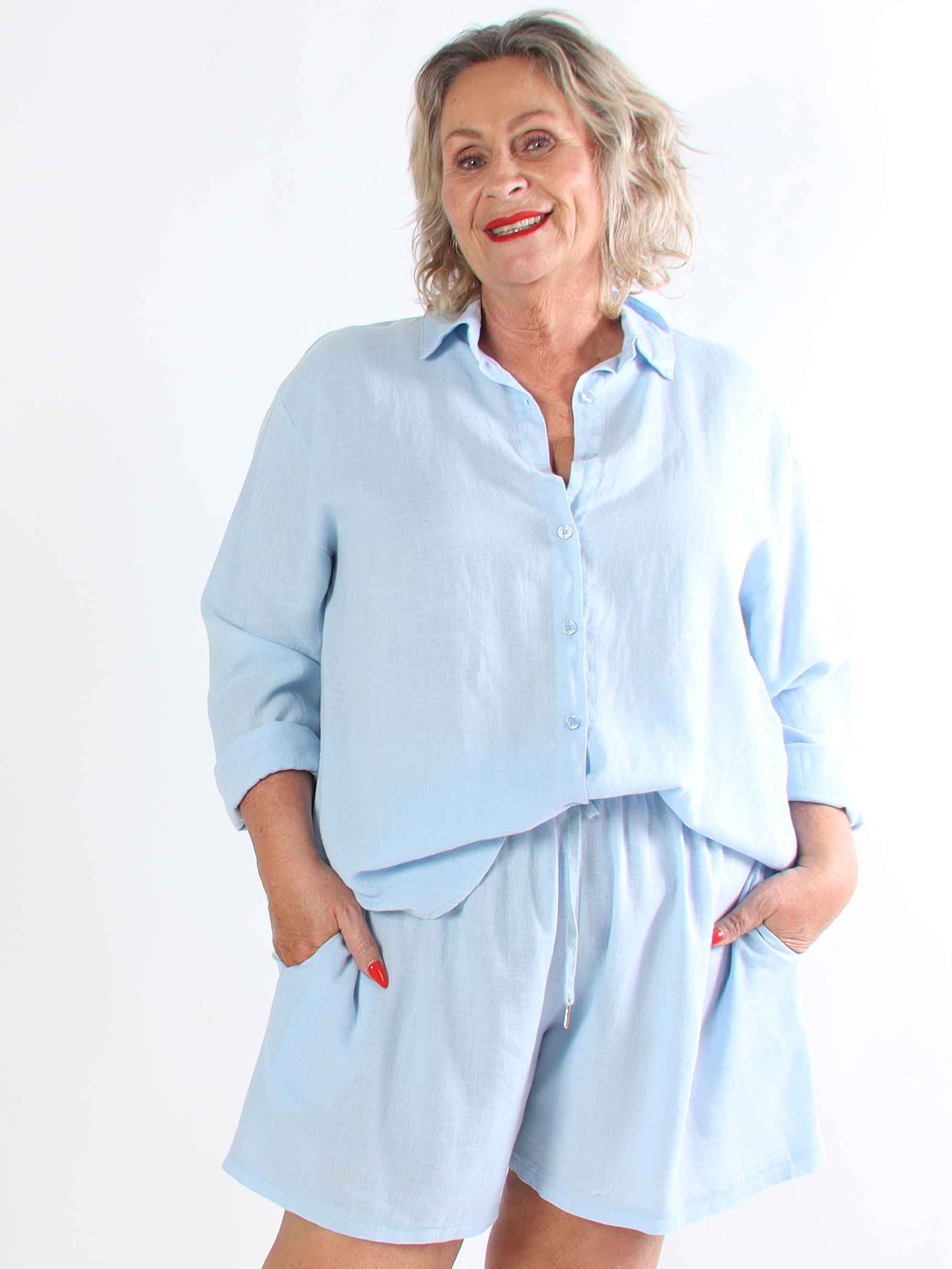 Clara Shorts - Lette shorts i viskose og hør