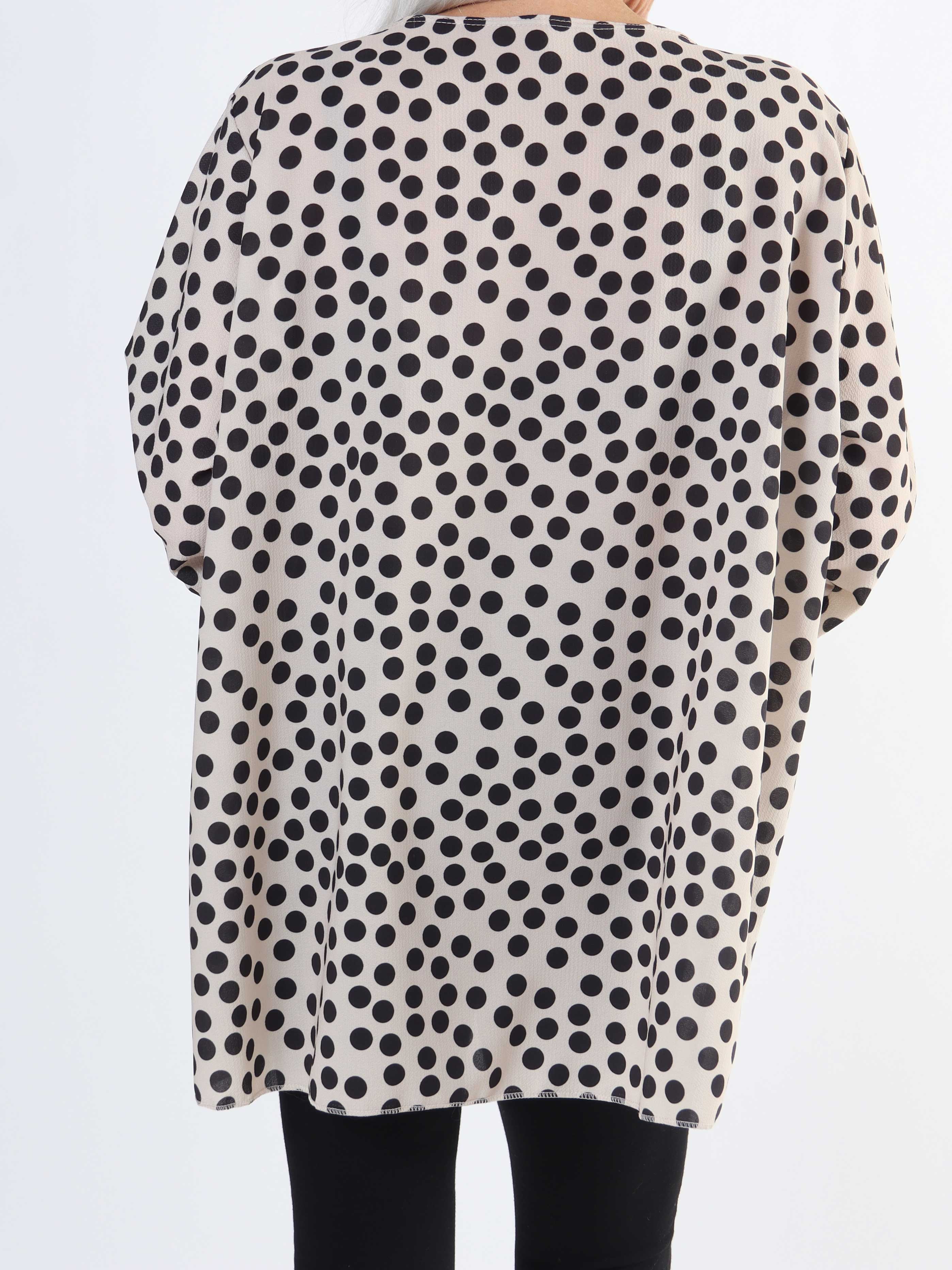 Claudia Dot - Plus size tunika med prikker og lynlås