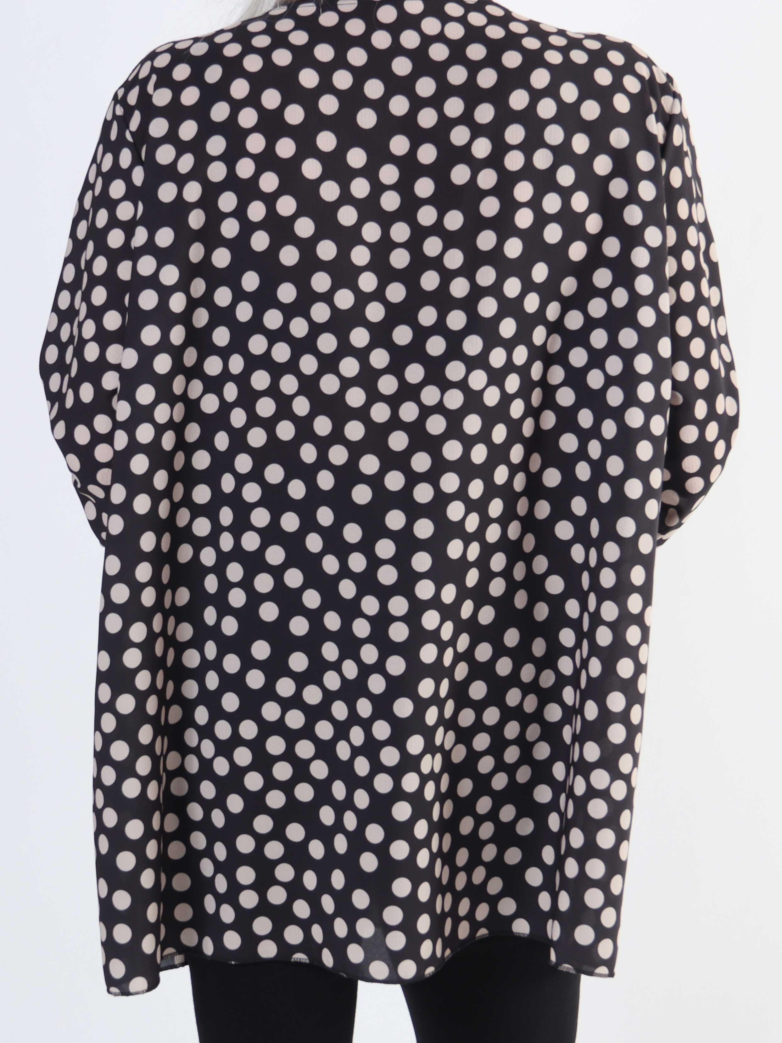 Claudia Dot - Plus size tunika med prikker og lynlås