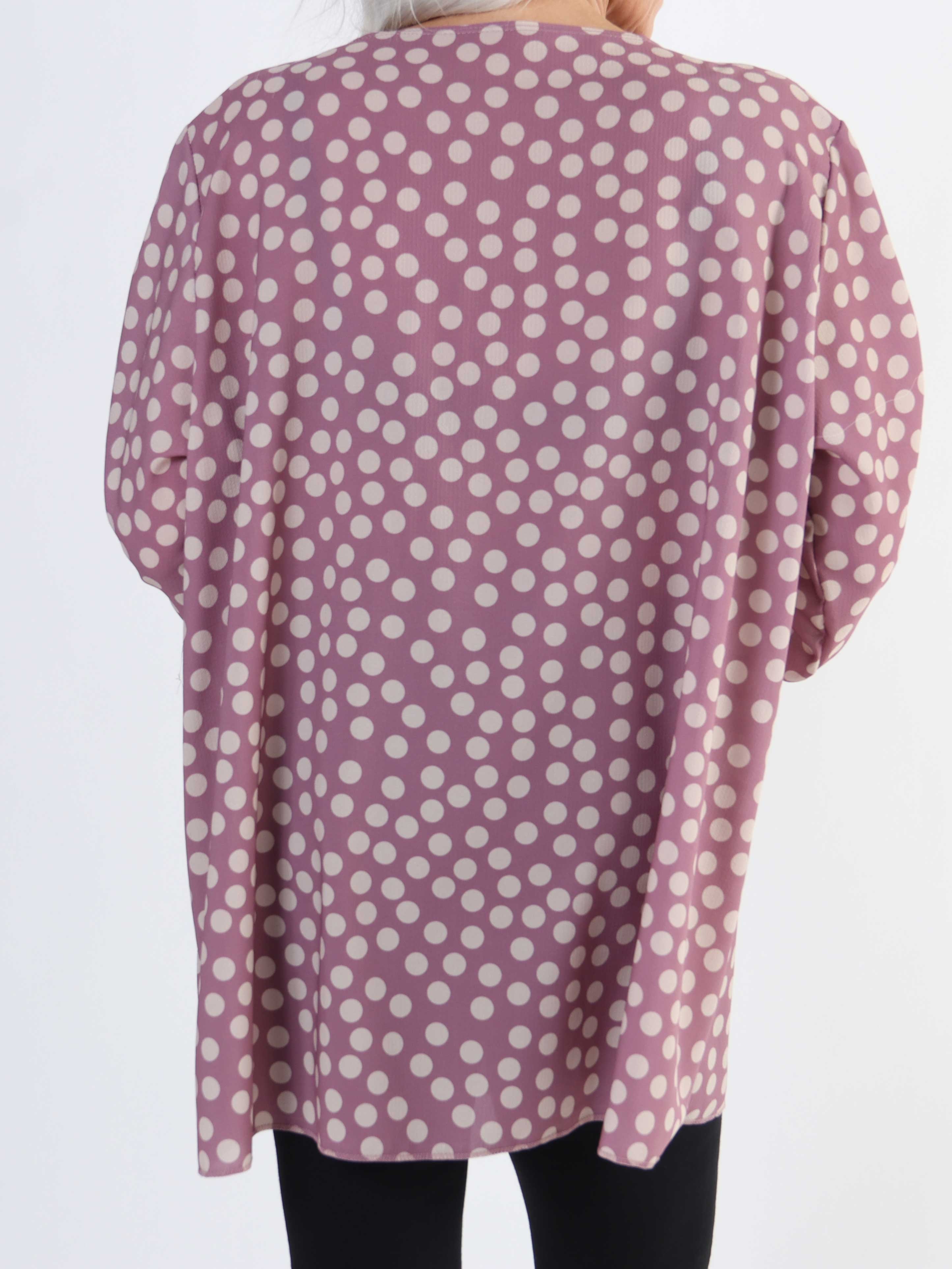 Claudia Dot - Plus size tunika med prikker og lynlås