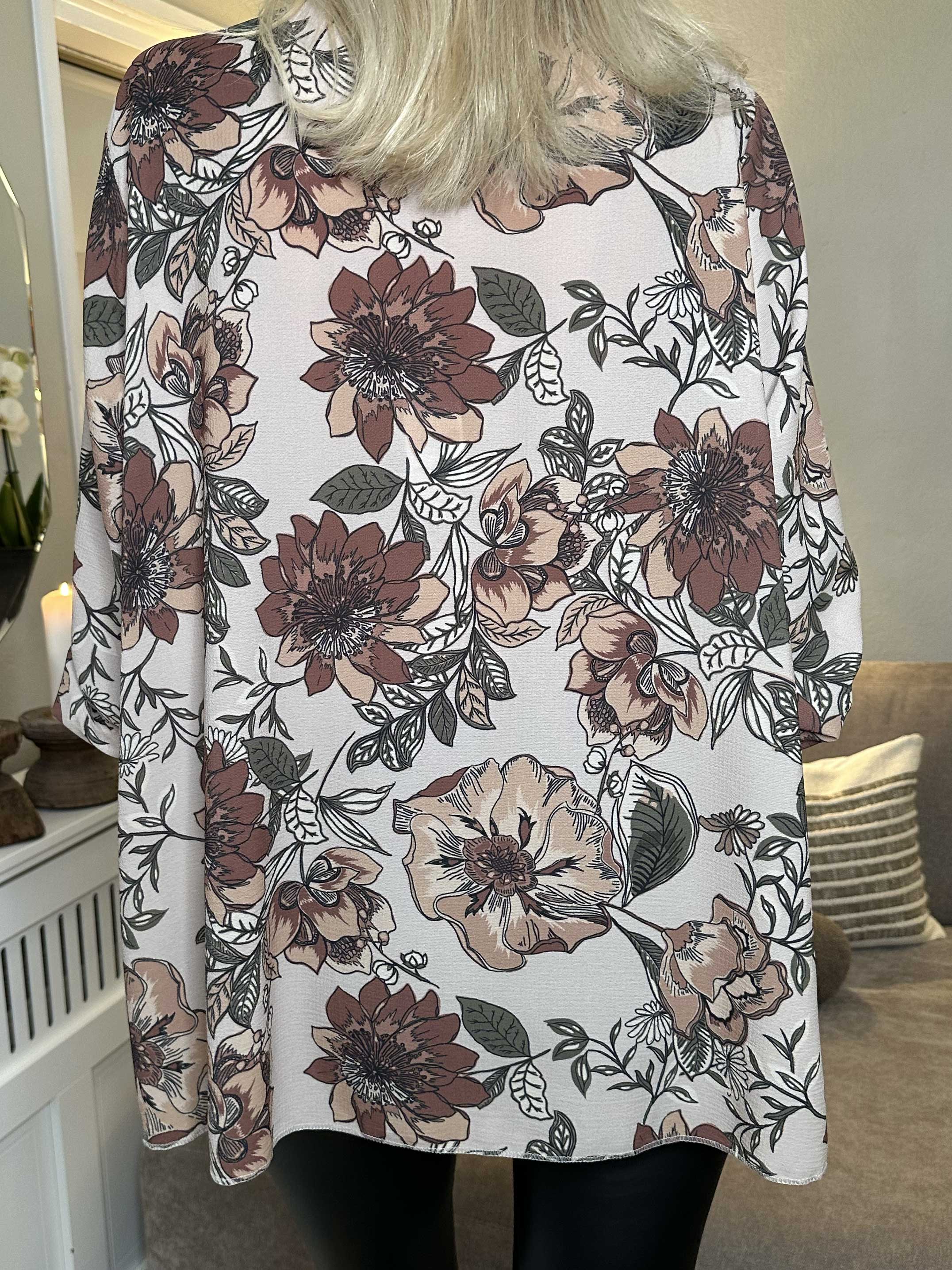 Claudia Flower - Tunika med blomsterprint og lynlås