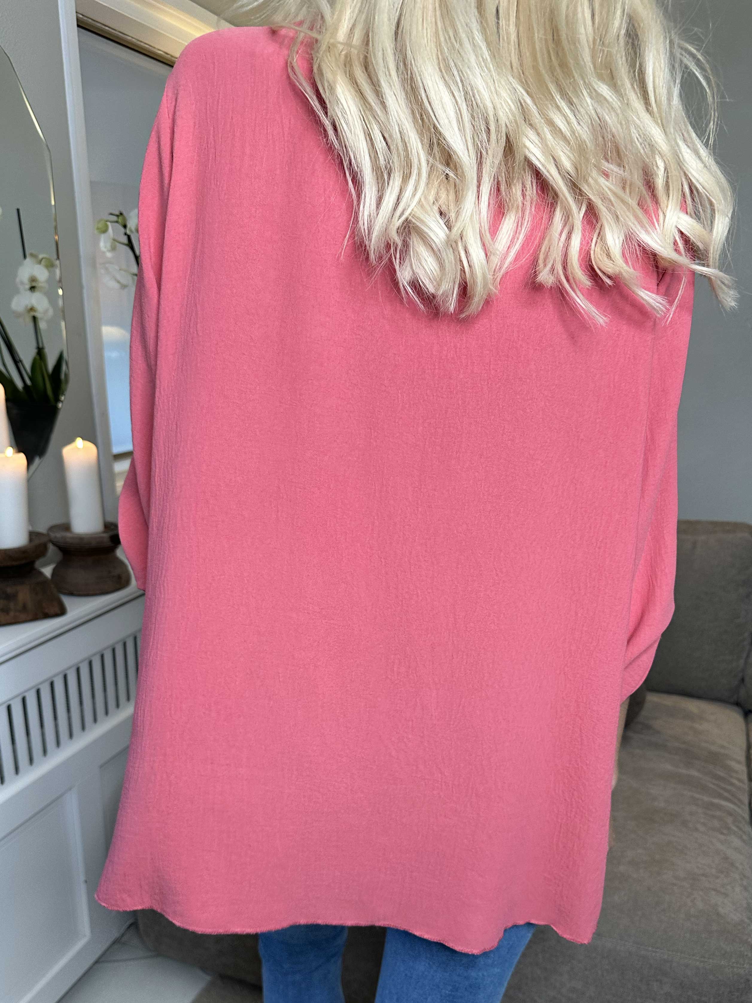 Claudia - Ensfarvet tunika med lynlås