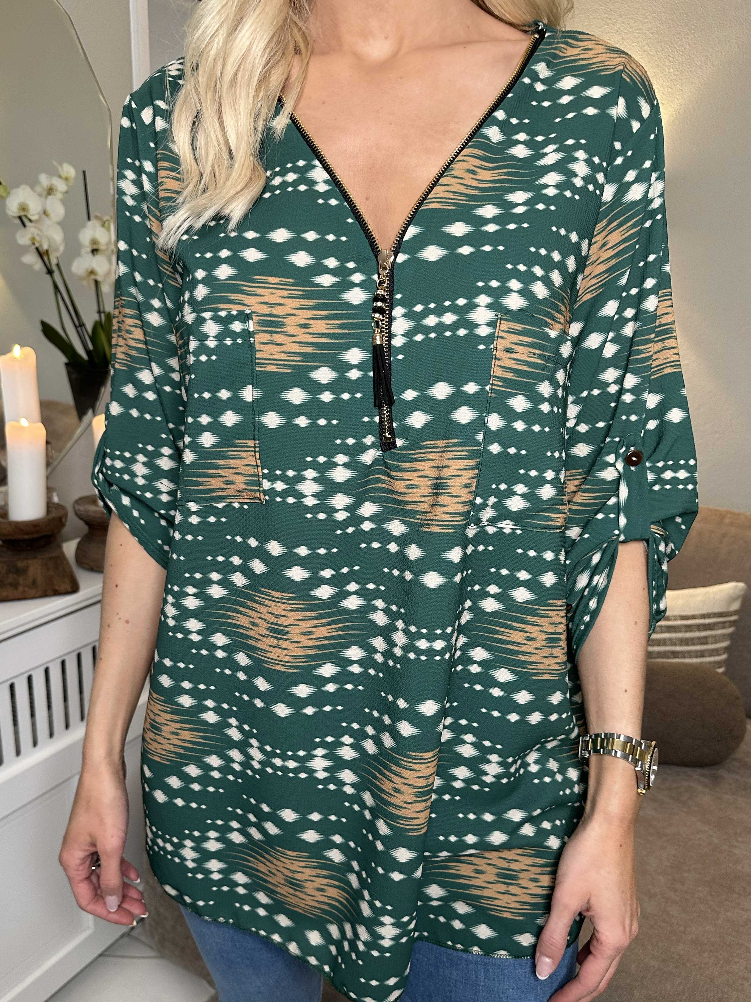 Claudia Pattern - Tunika med print og lynlås